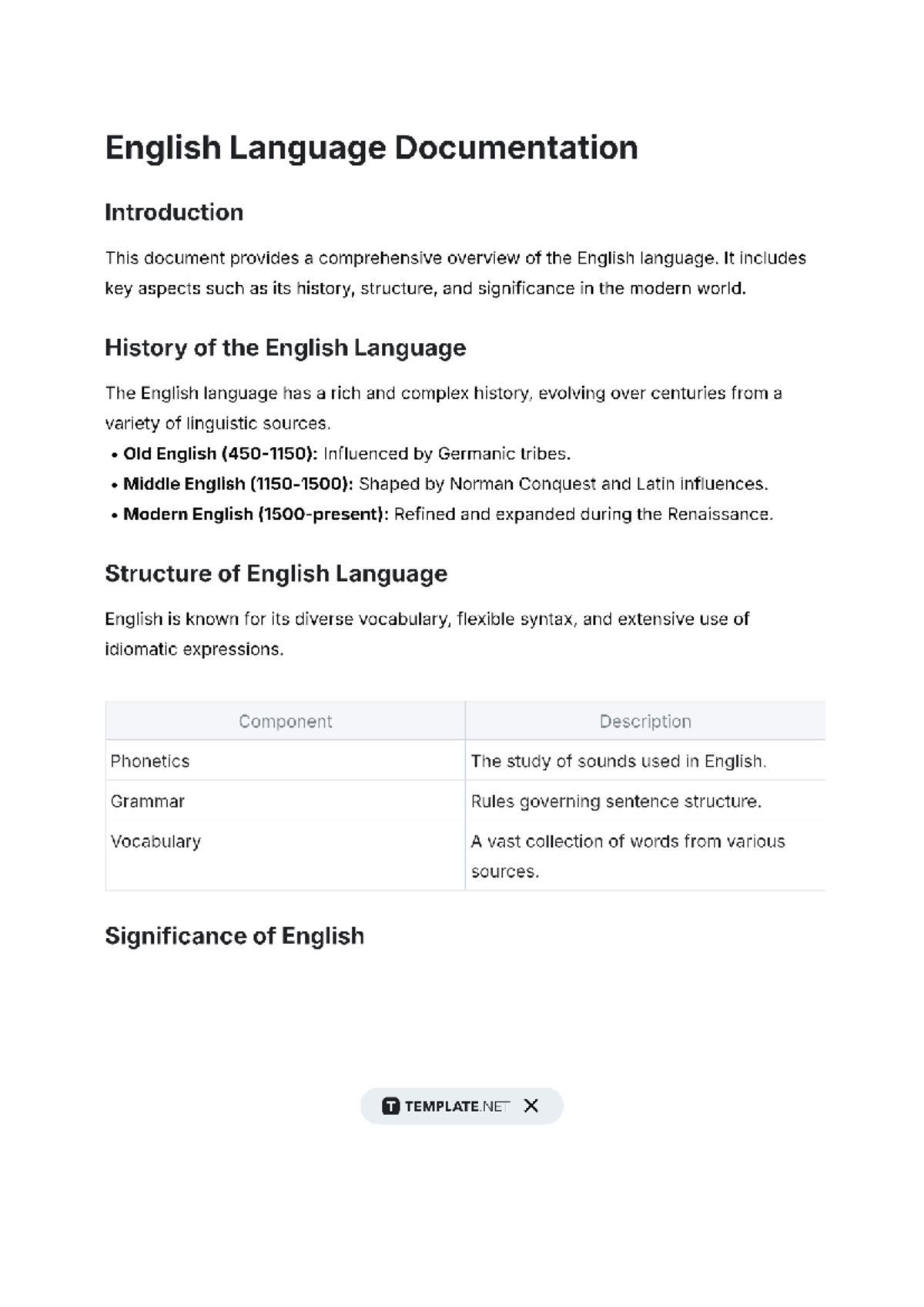 English Language Overview: History, Structure & Significance - Studocu