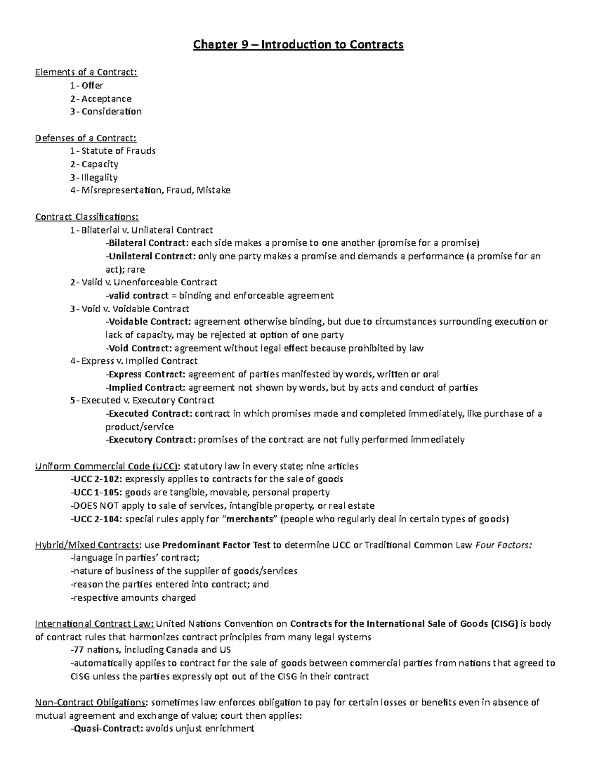 BLAW Final Exam Study Guide: Contracts and Legal Principles - Studocu