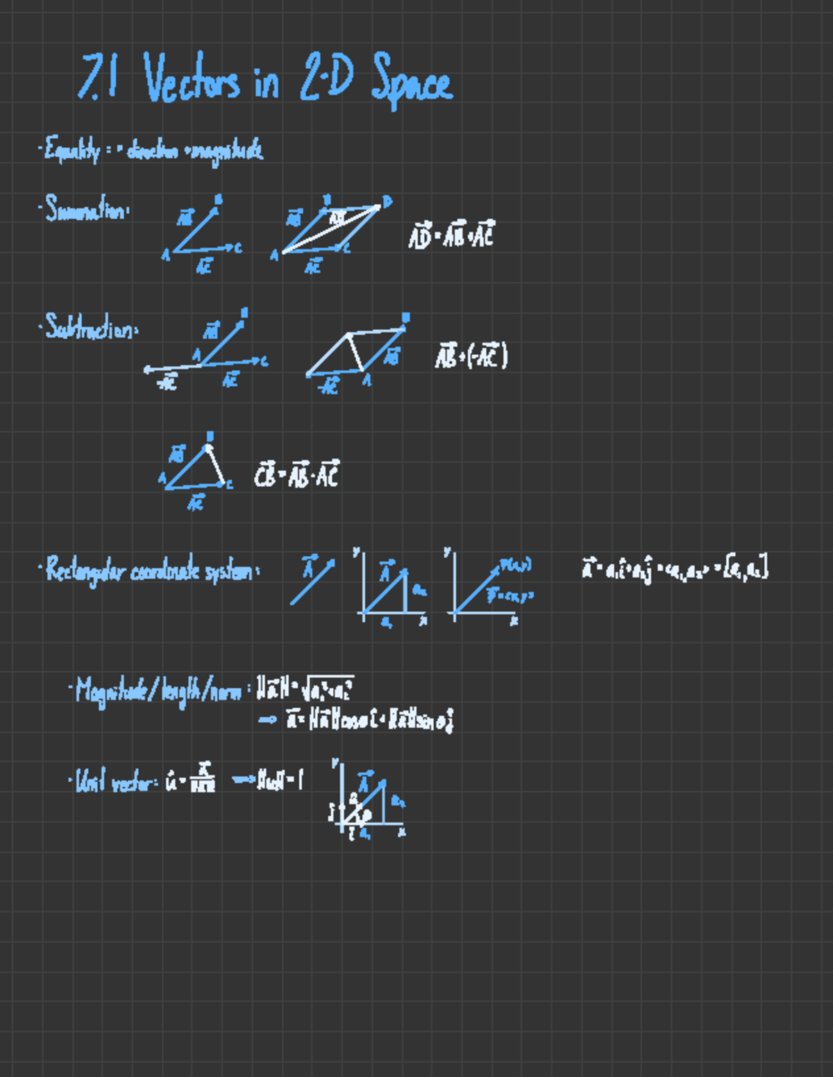 7.1 Vectors in 2-D Space - 7. I Vectors in 2-D Space · Equality ...