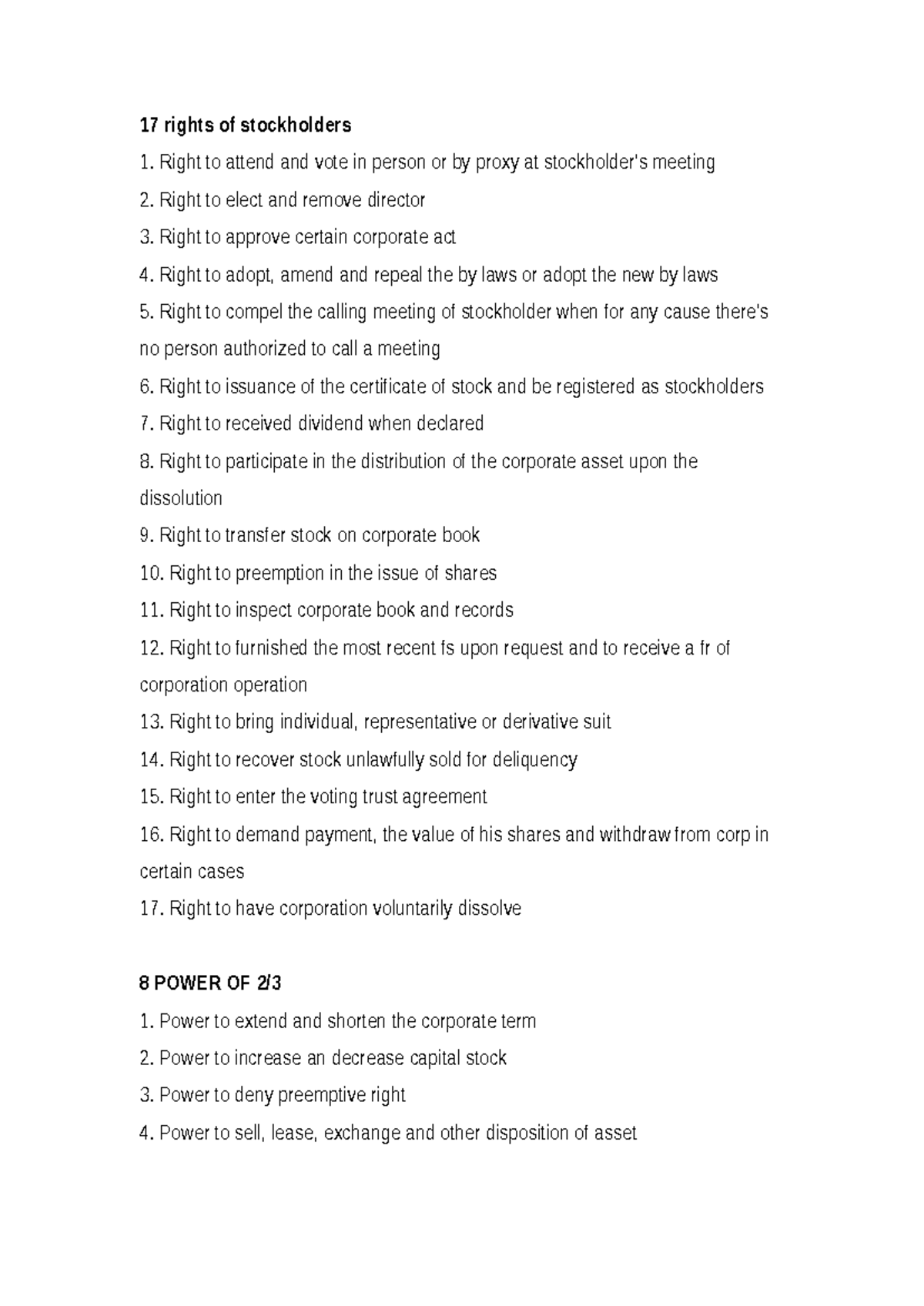 17 Rights and Powers of Stockholders in Corporations: A Comprehensive ...