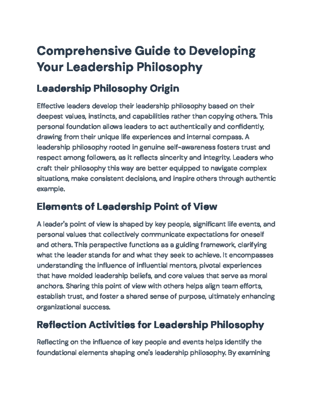 Comprehensive Leadership Philosophy Guide: Crafting Your Unique Style ...