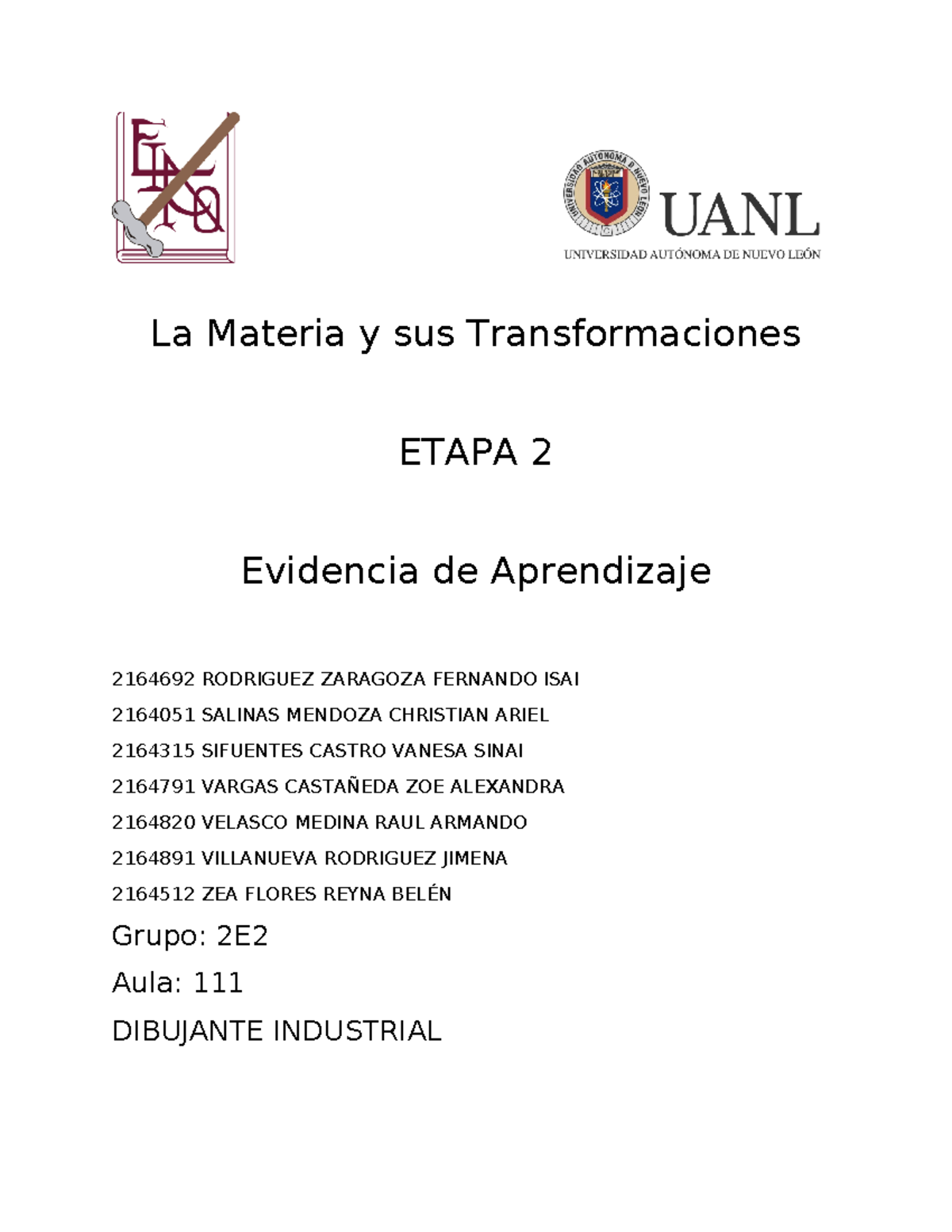 Evidencia de Aprendizaje A2 - La Materia y sus Transformaciones - Studocu