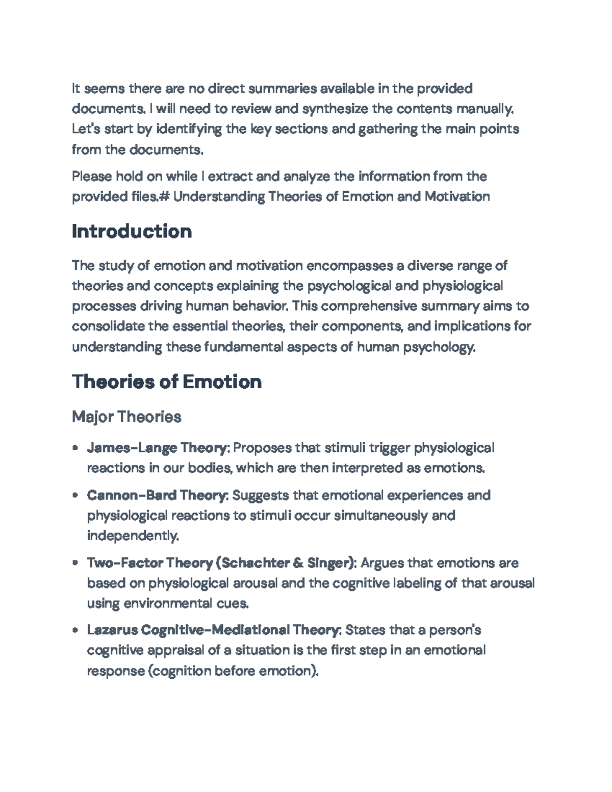 Theories of Emotion and Motivation: A Comprehensive Overview - It seems ...