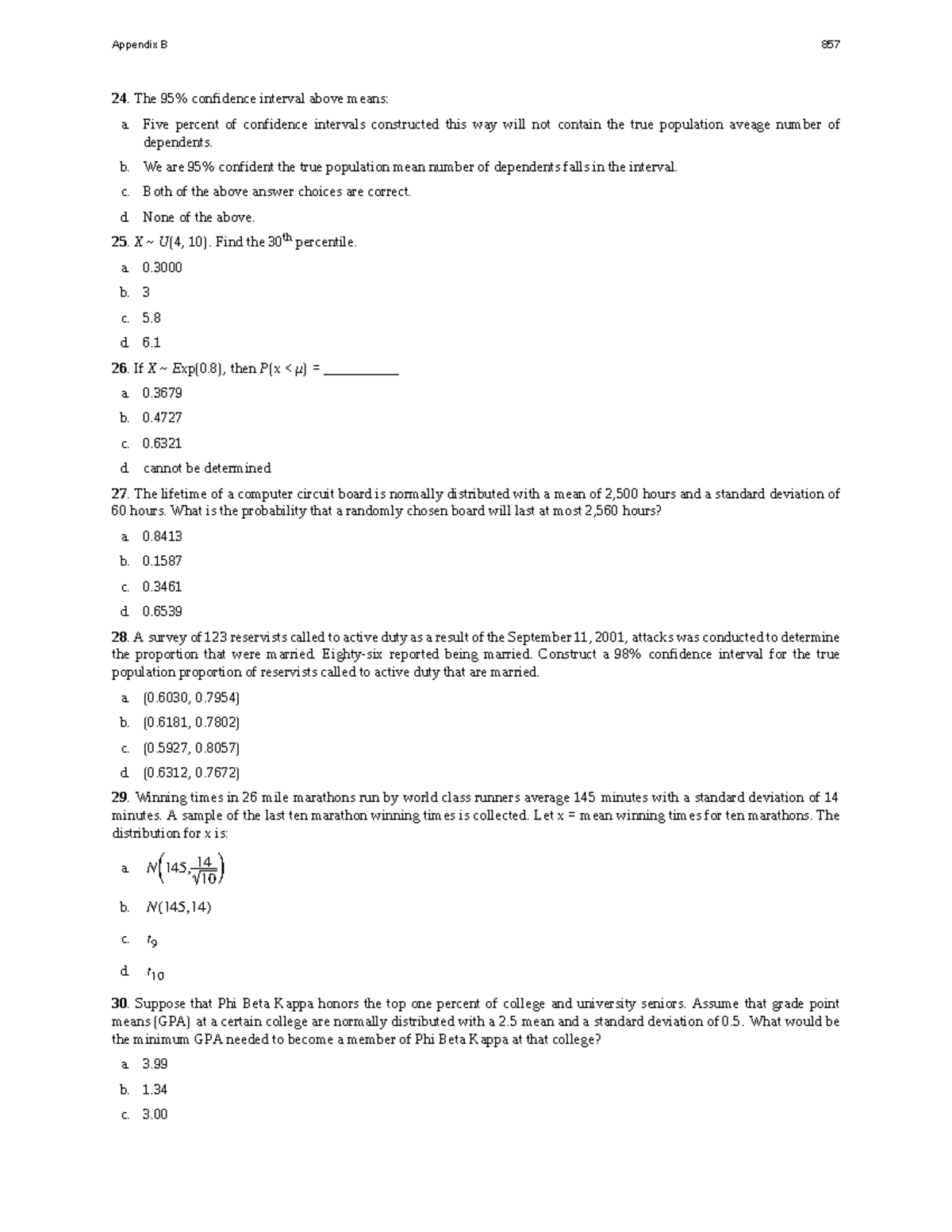 Appendix B: Confidence Intervals & Probability Questions (Part 4) - Studocu