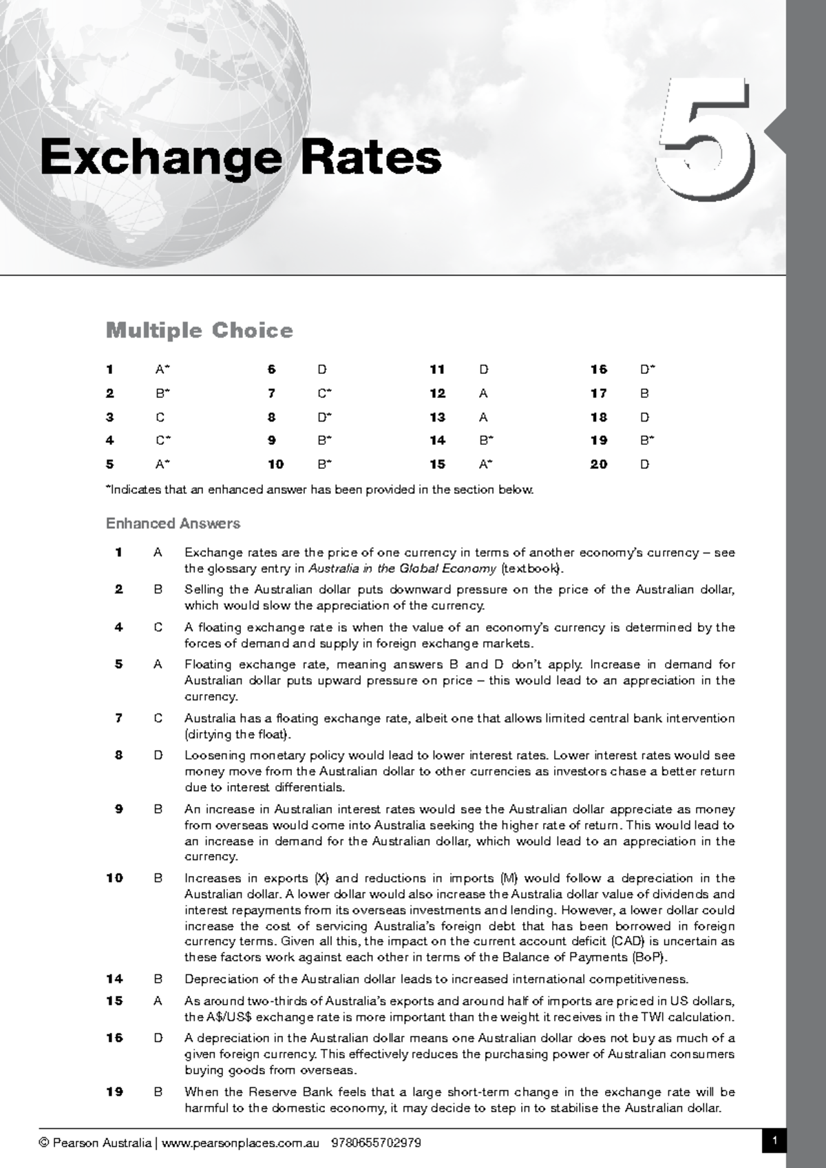 Age 10ed WB Ch 05: Exchange Rates MCQ & Short Answers - Studocu