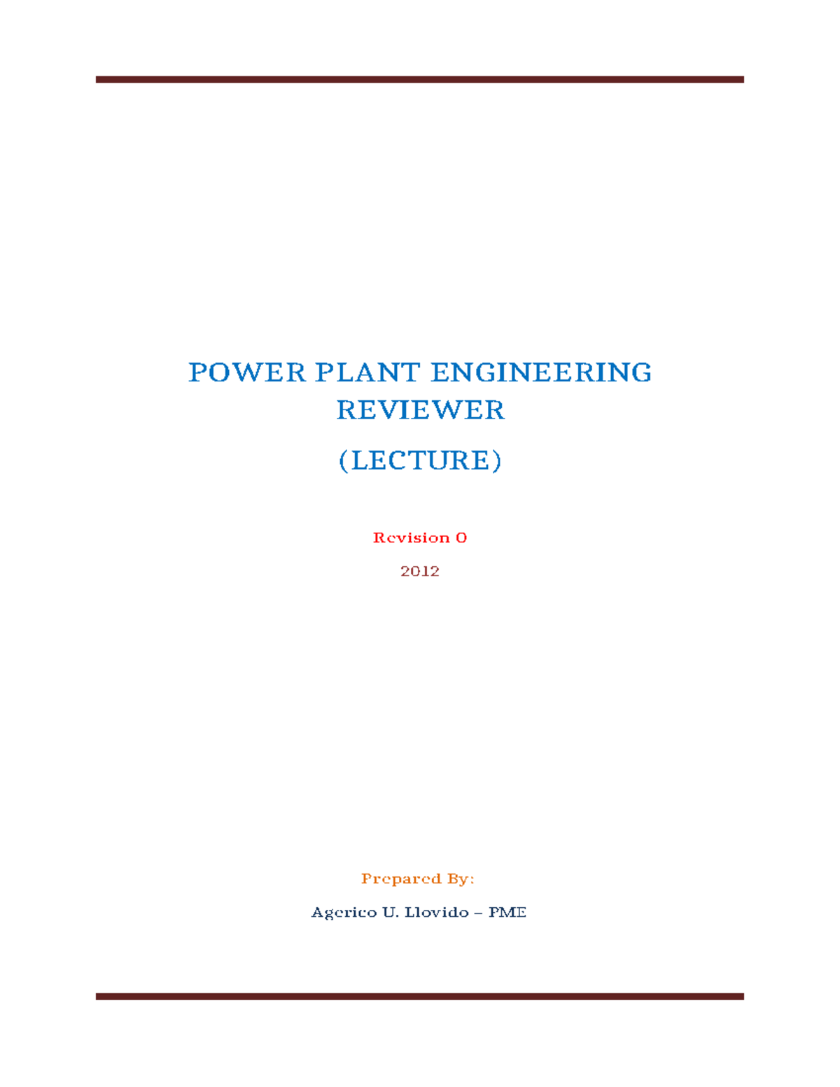 Power Plant Engineering: Comprehensive Lecture Notes (PME) - Studocu