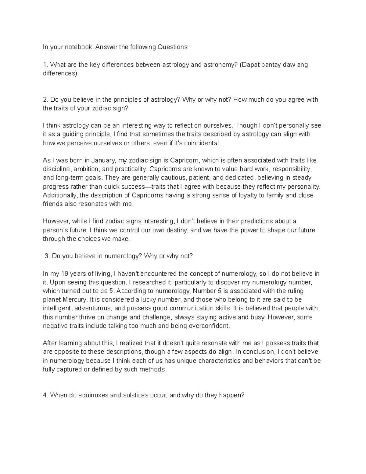 Astrology Assignment: Exploring Zodiac Beliefs and Concepts - Studocu