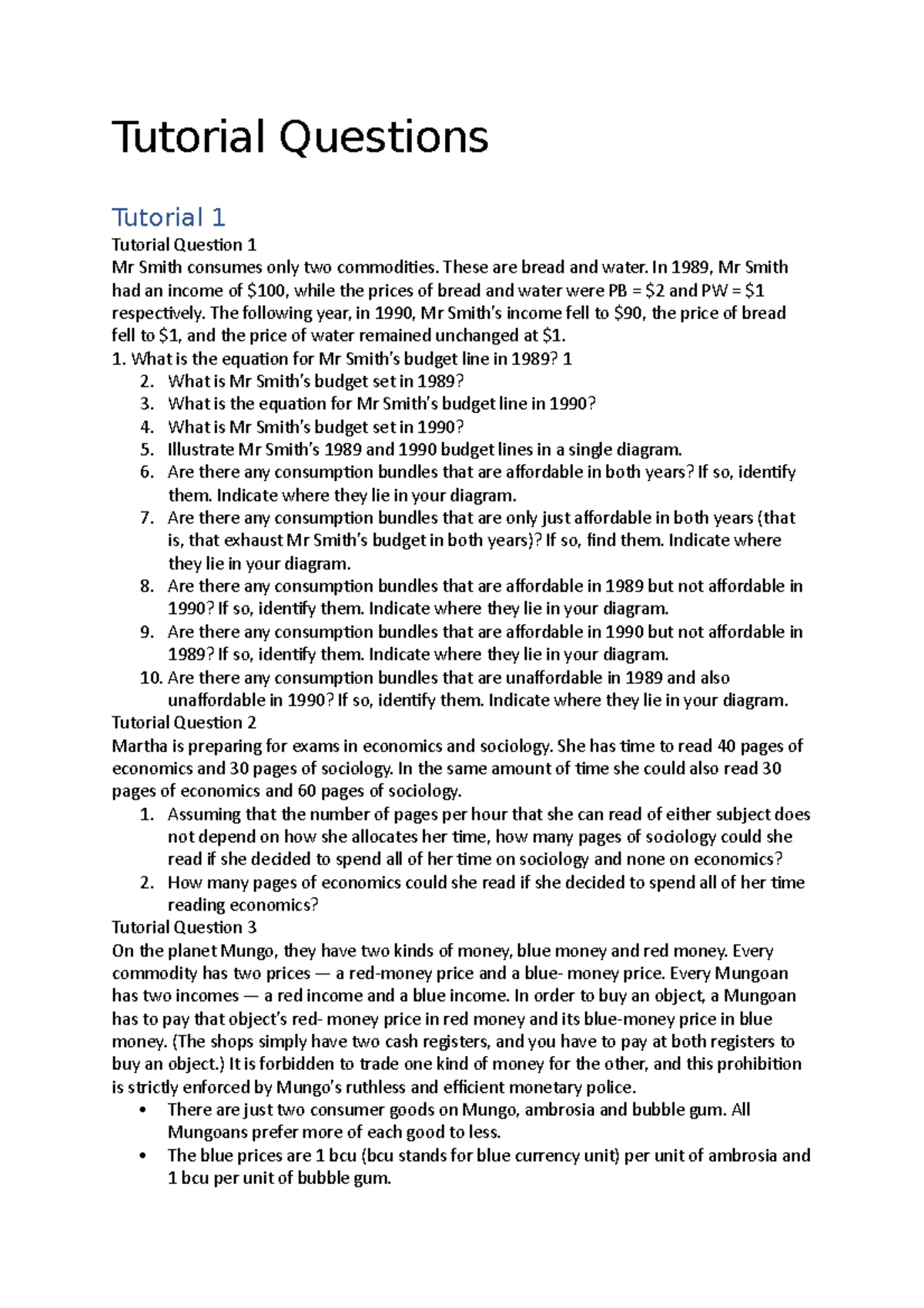 ECON1102 Macroeconomics 1 Tutorial 4 Week 5 problem set analysis - Studocu