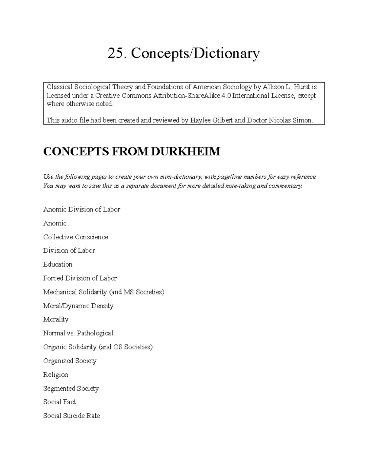 Classical Sociological Theory: Key Concepts Overview (SOC 25) - Studocu