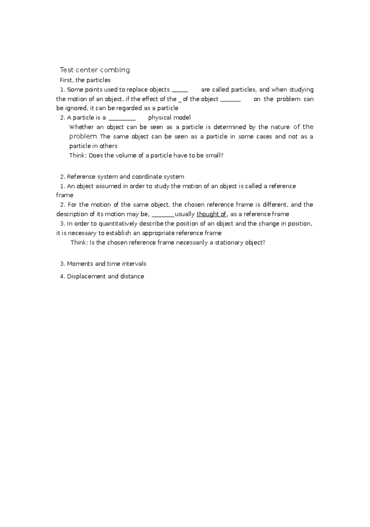 Test center combing - Summary of knowledge points - Test center combing ...