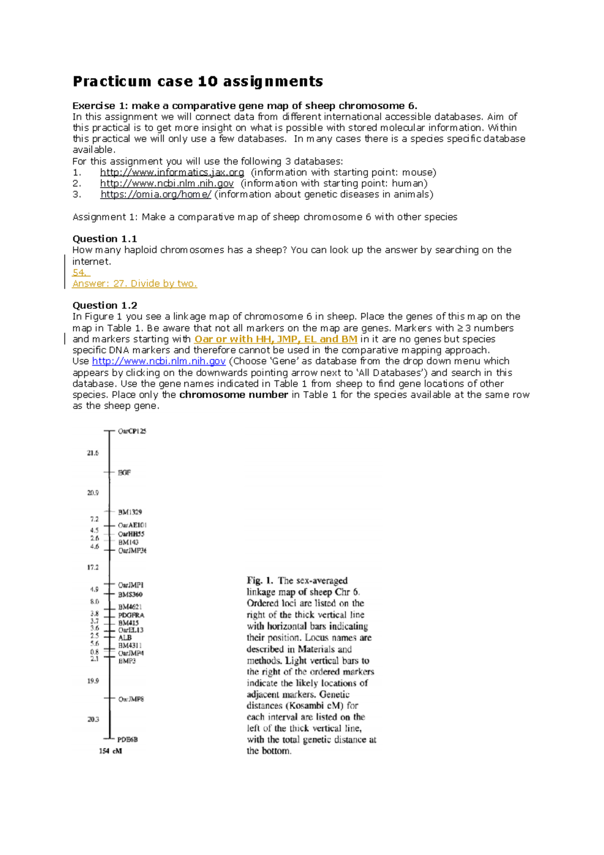 Practicum Case 10: DNA Gene Mapping Assignment (002) - Studeersnel