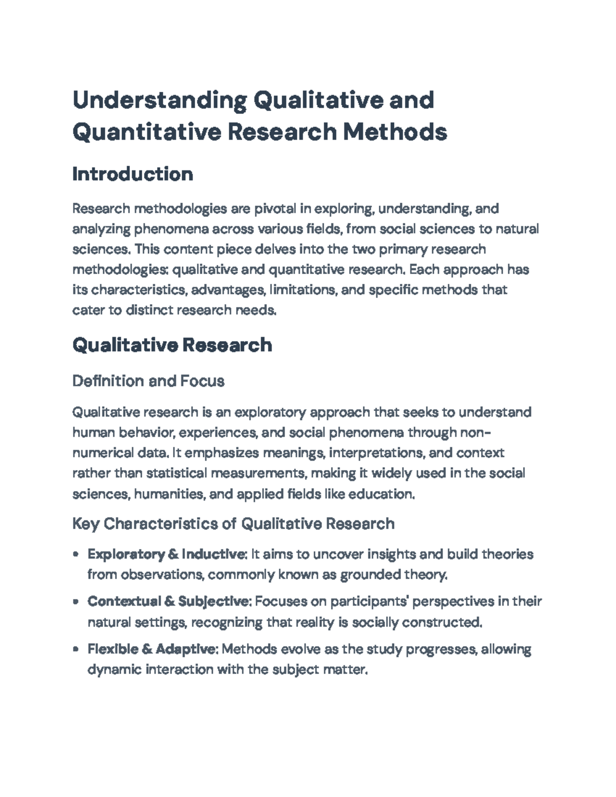 Understanding Qualitative and Quantitative Research Methods: An ...
