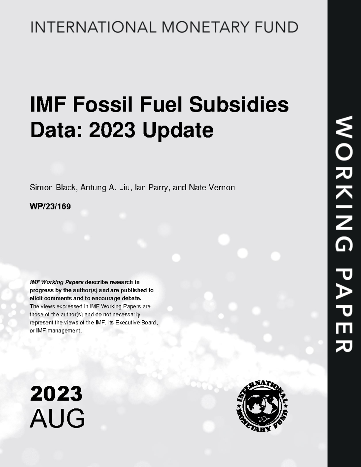 IMF Working Paper: Fossil Fuel Subsidies Data Update 2023 - Studocu