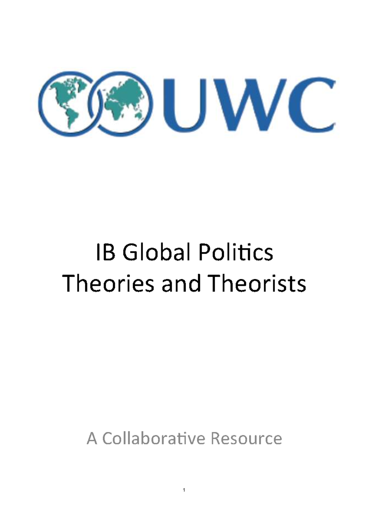 5. Theories and Theorists Revision Booklet - IB Global Poli+cs Theories ...