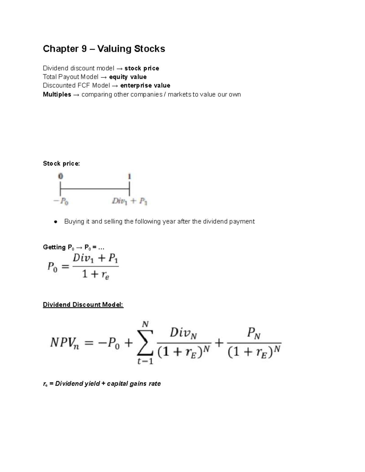 Y2 Finance 2 Midterm Notes: Valuing Stocks & Capital Structure ...