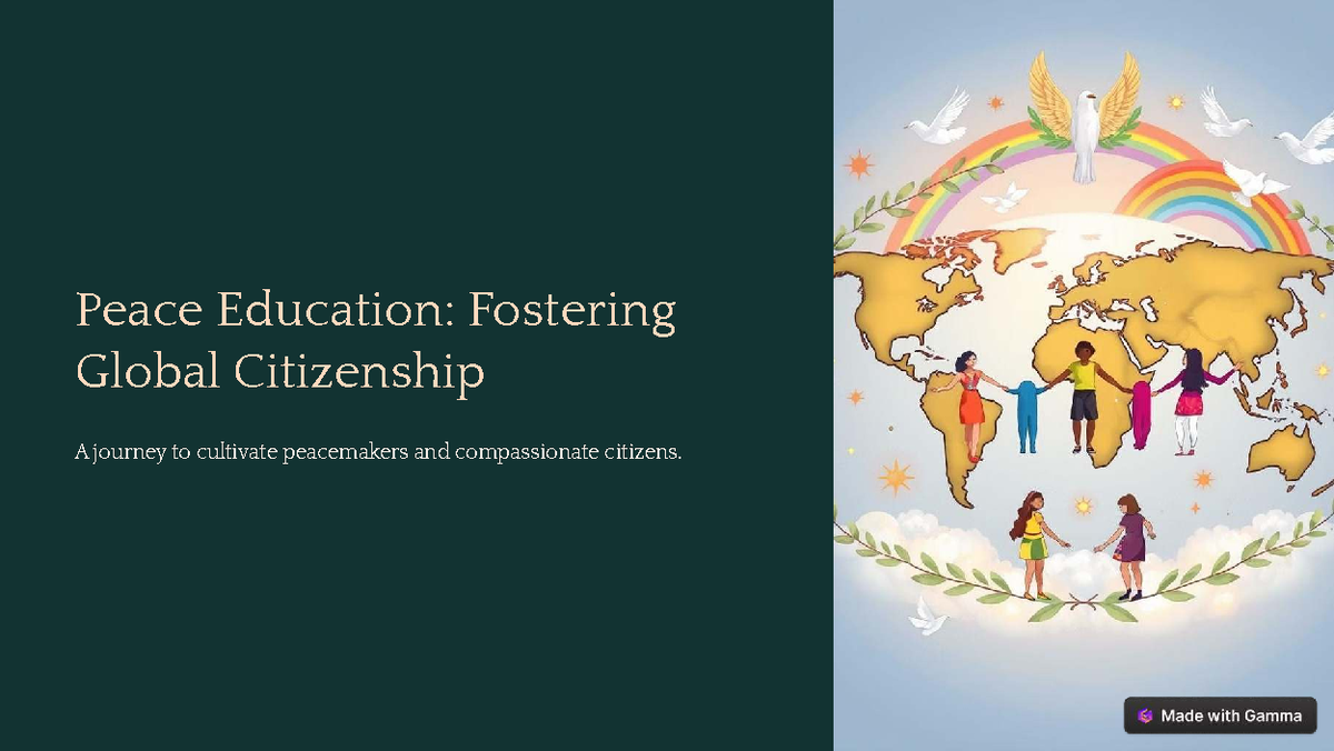 Peace Education Fostering Global Citizenship - Peace Education ...