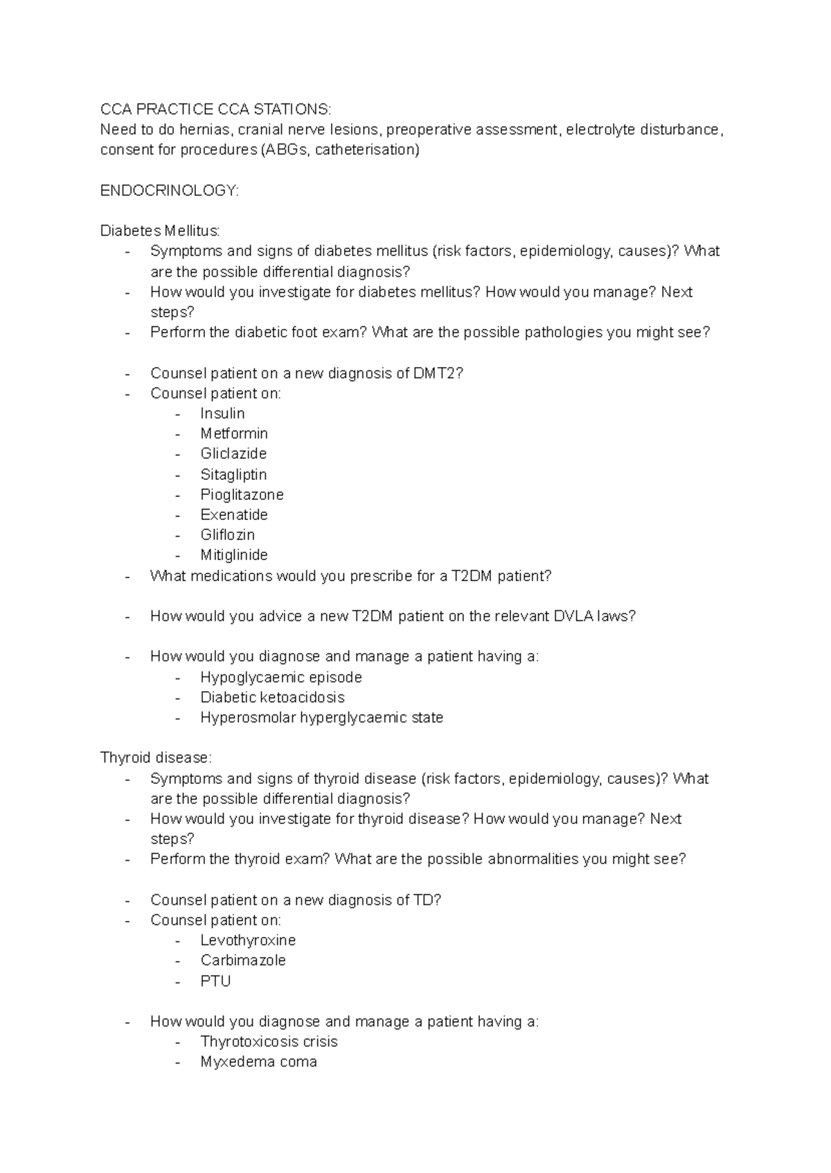 CCA Year 3 Practice Questions: Clinical Skills & Management Guide - Studocu