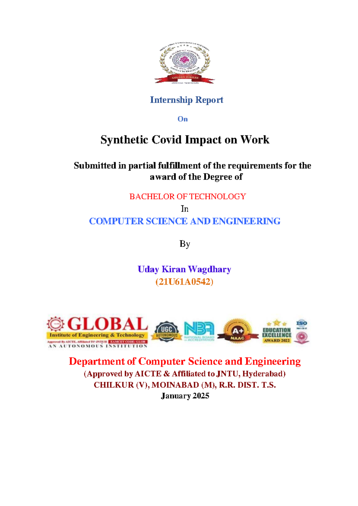 Internship^ 120 Report^ 120UDAY^ 120 Kiran - Internship Report On ...
