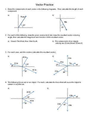 HW3.1 Vector Addition Worksheet - Name ________________________ Vector ...