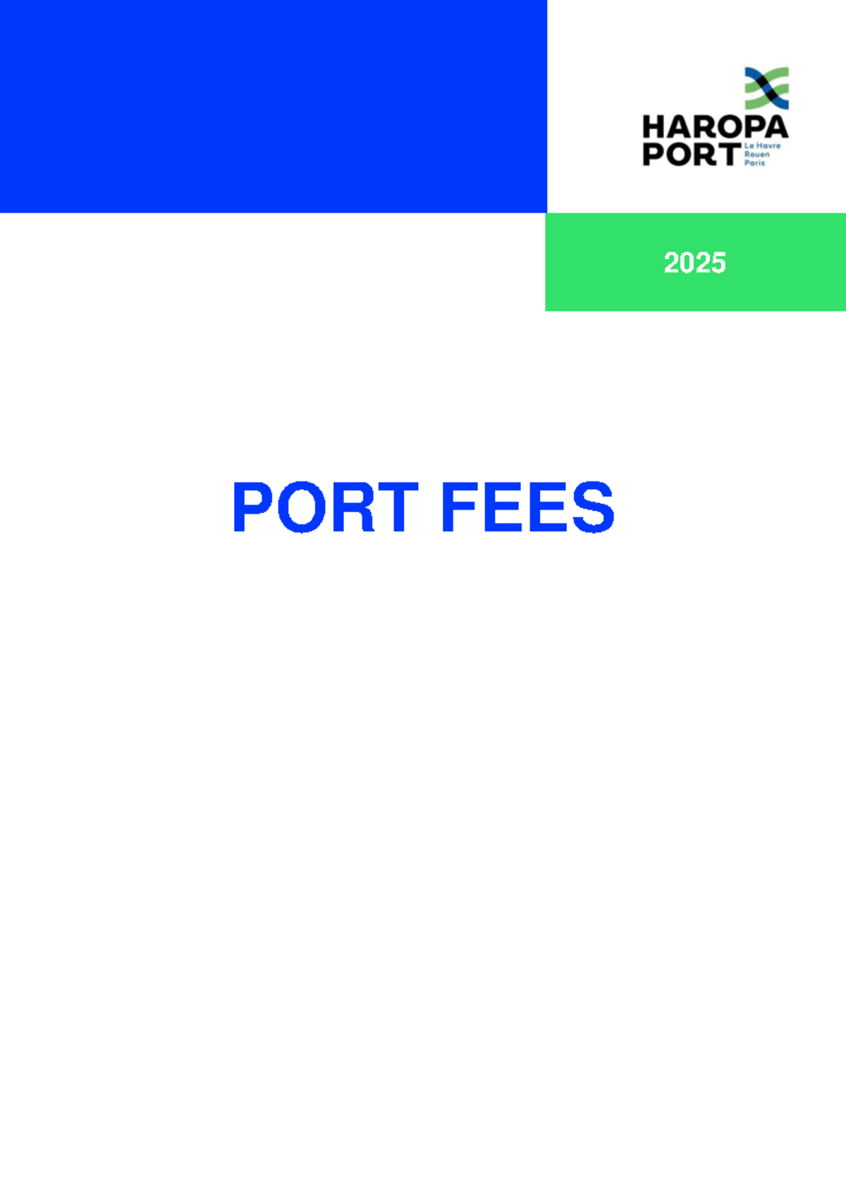2025 GPFMAS Port Fees Brochure for Seine Axis Major River Sea Port ...