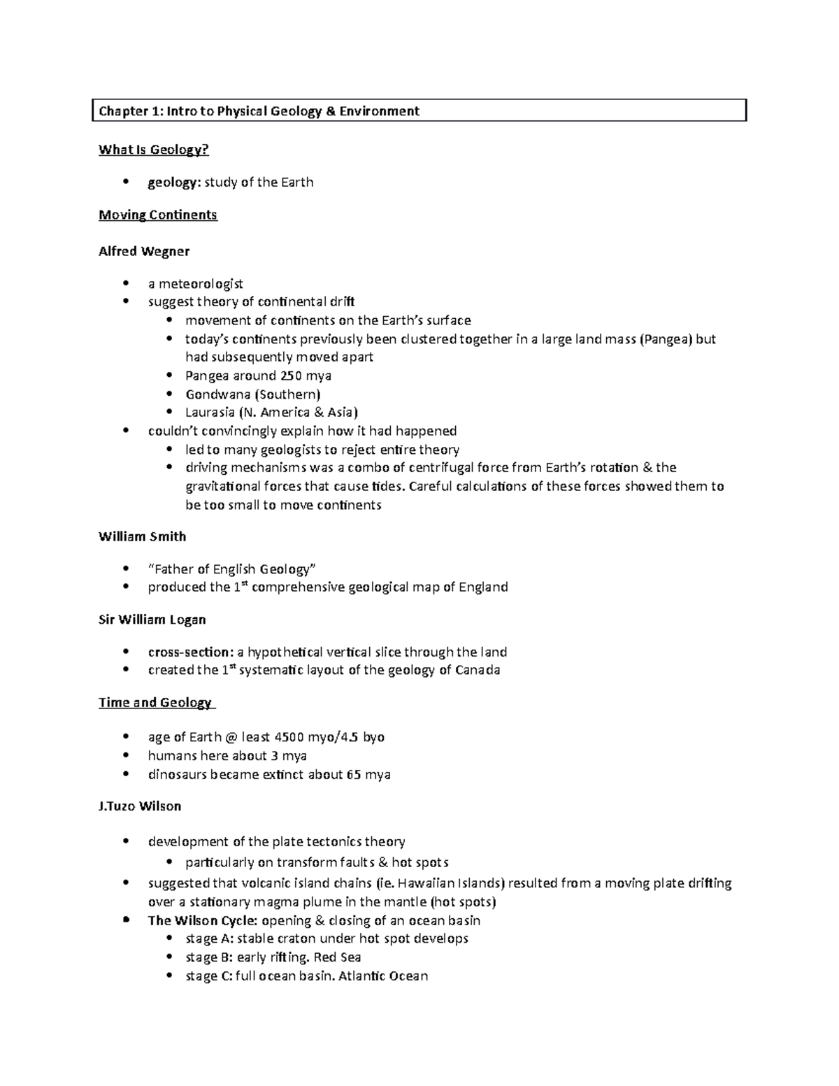 Summary Physical Geology and the Environment Chapter 1-4 - Chapter 1 ...