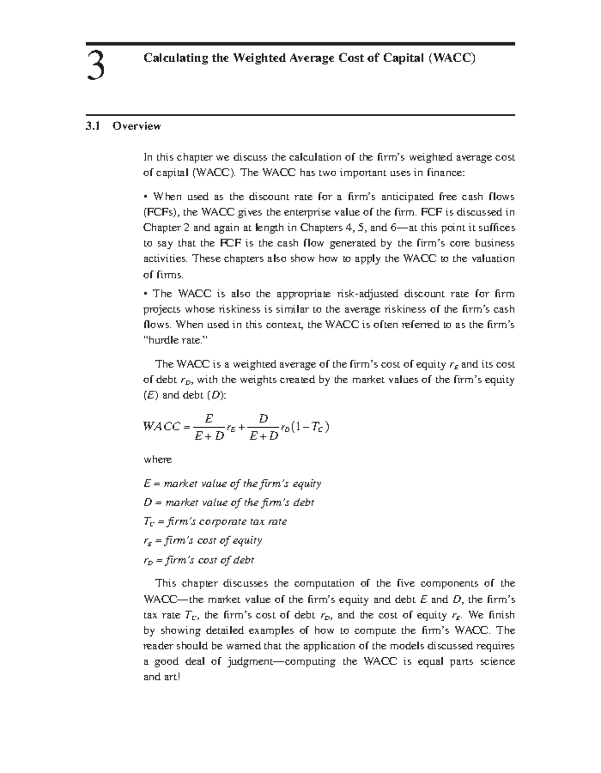 Calculating WACC: Chapter 3 Overview (FIN 101) - Studocu