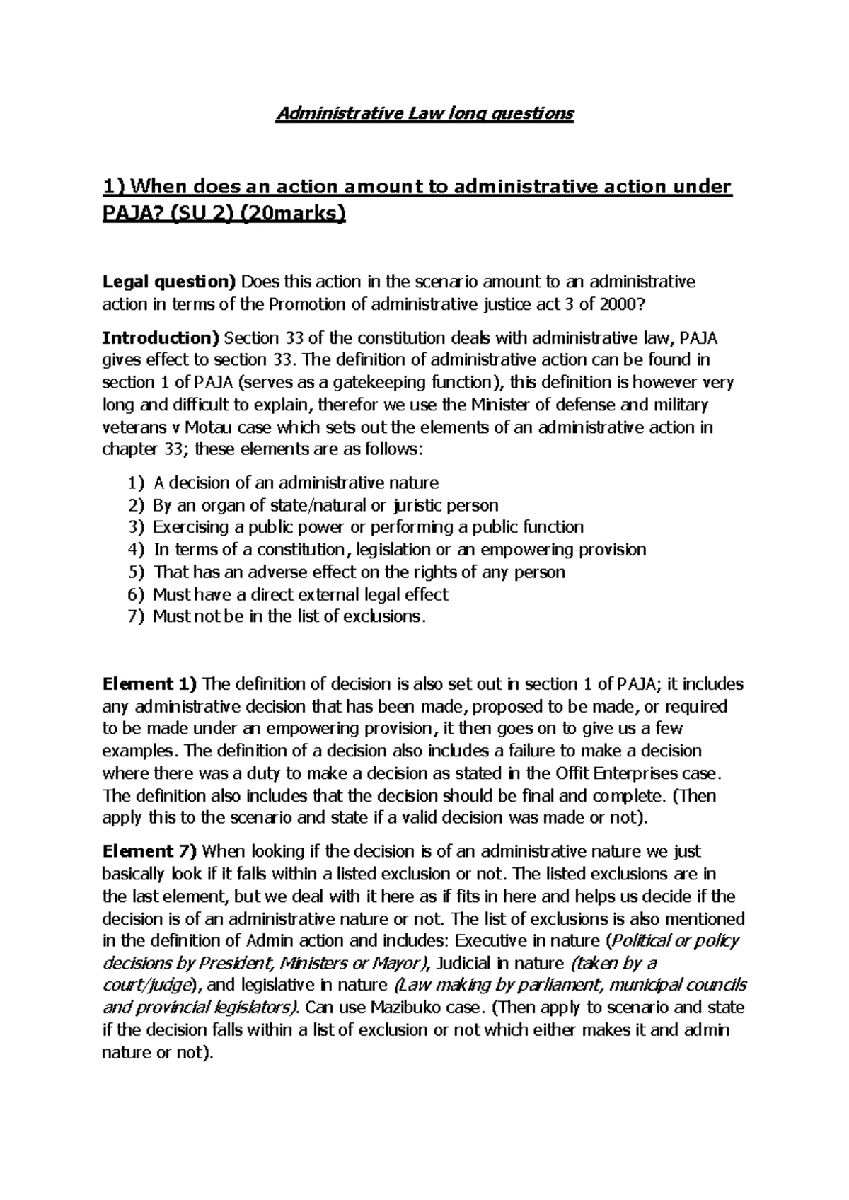 Administrative Law Study Unit 1: Principles and Applications - Studocu
