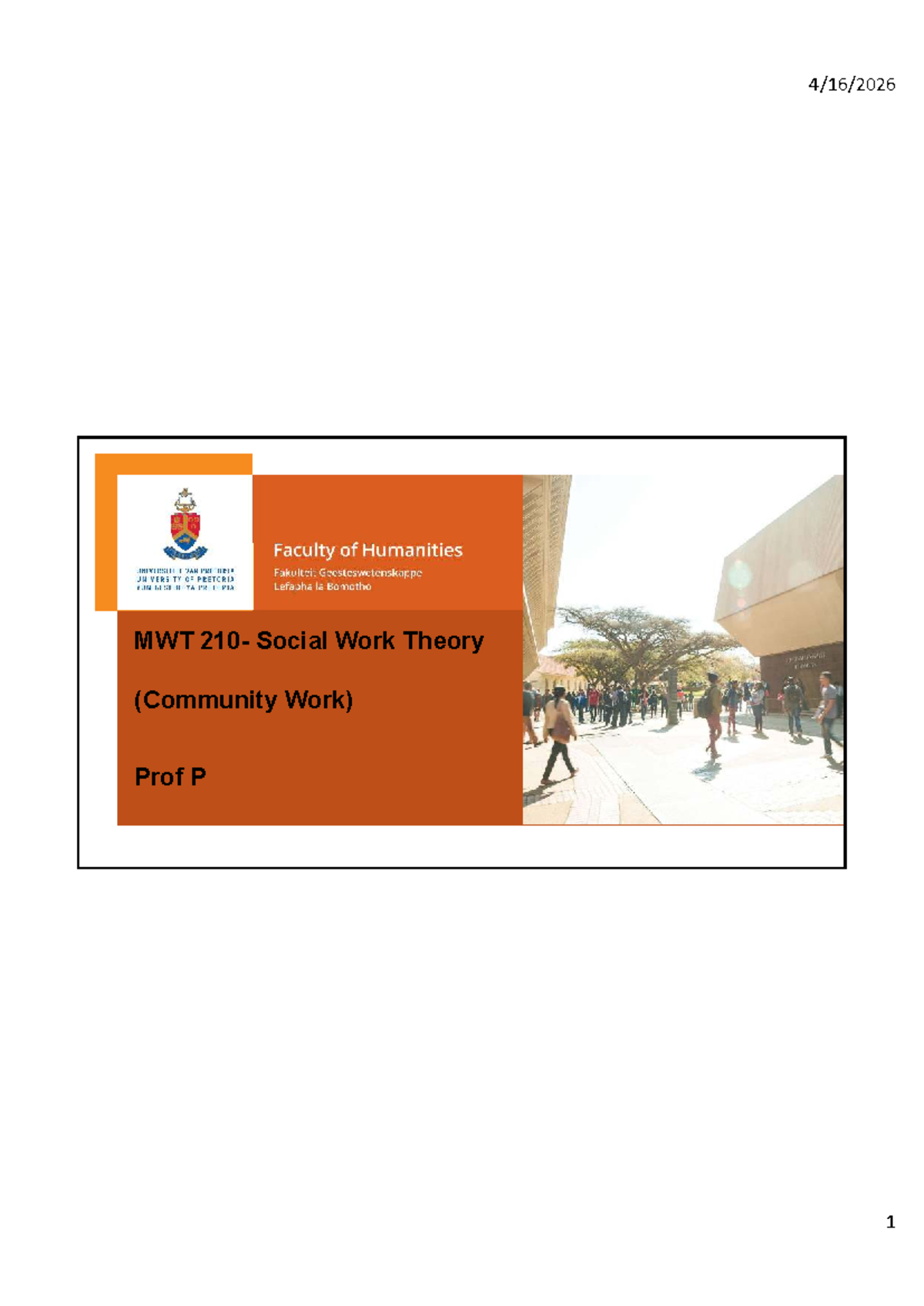 MWT Social Work Theory (Community Work) - Unit 2 Overview and Key ...