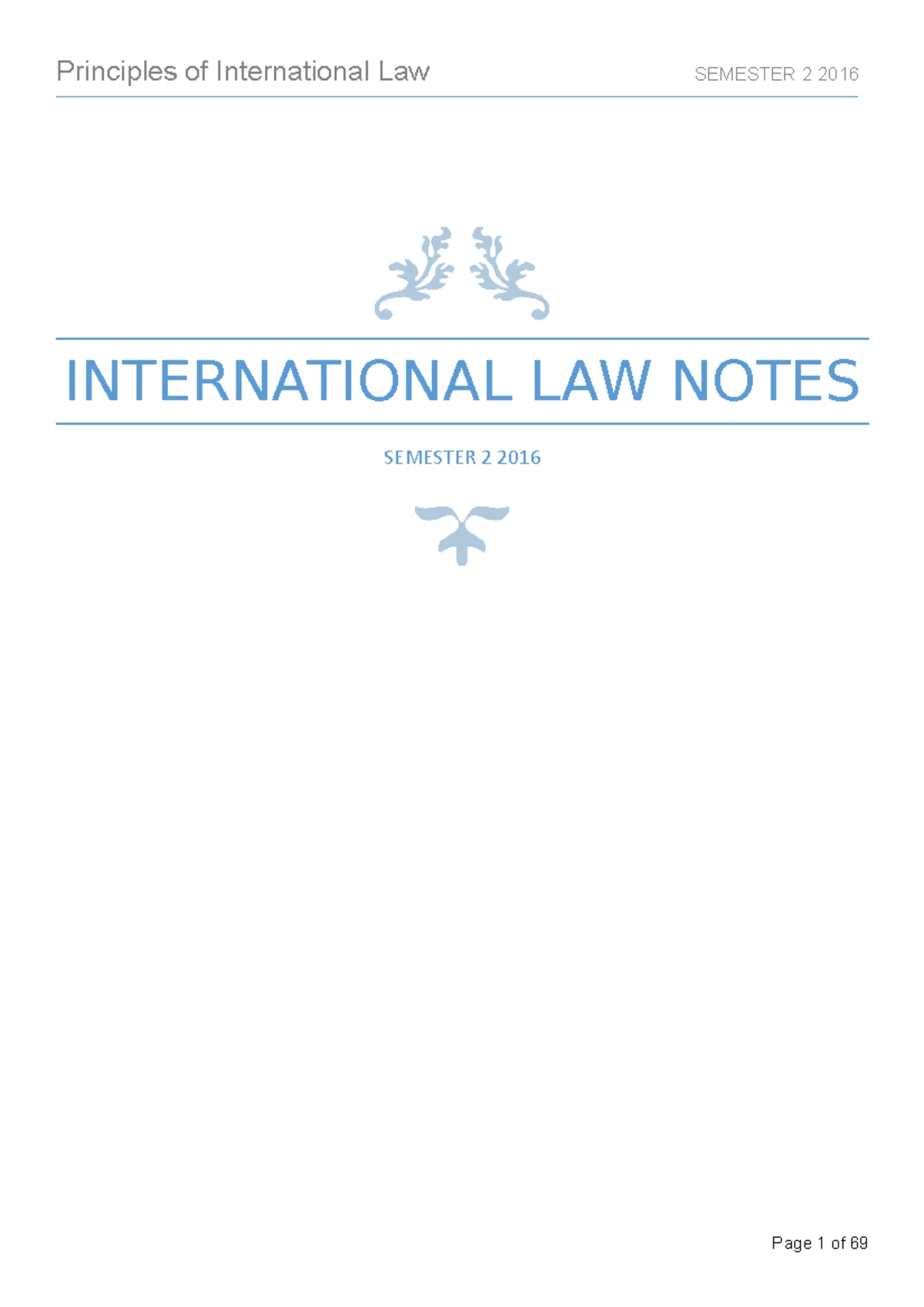 Lecture Notes on Customary International Law, Treaties and Statehood ...