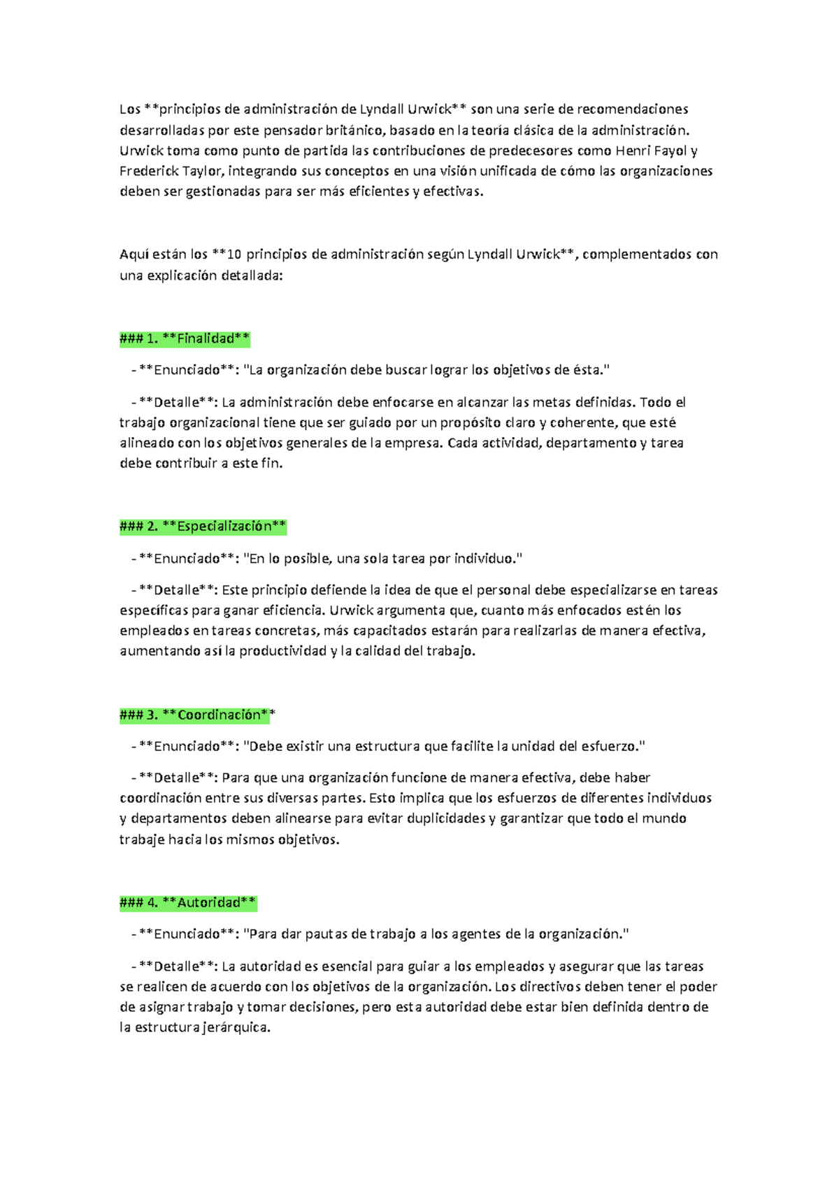 10 Principios de Administración de Lyndall Urwick: Análisis y Detalles ...