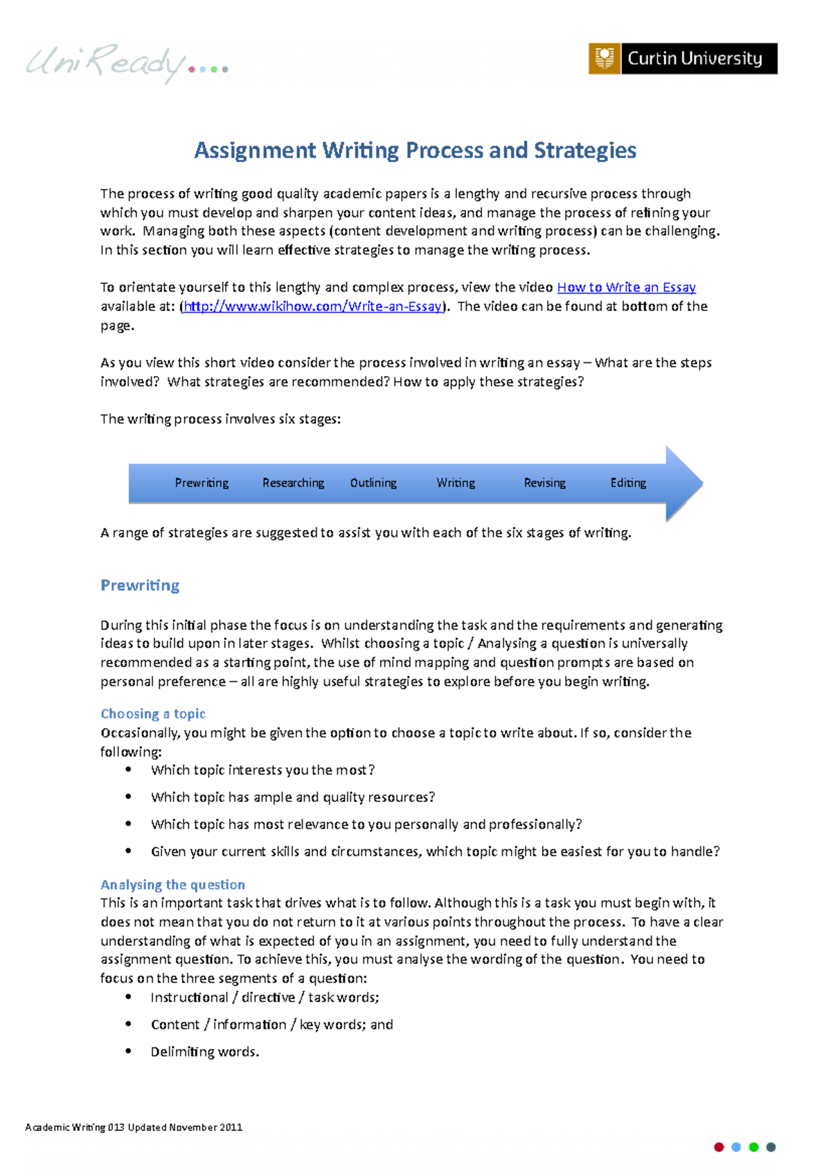 Assignment Writing Process and Strategies formatted - Assignment ...
