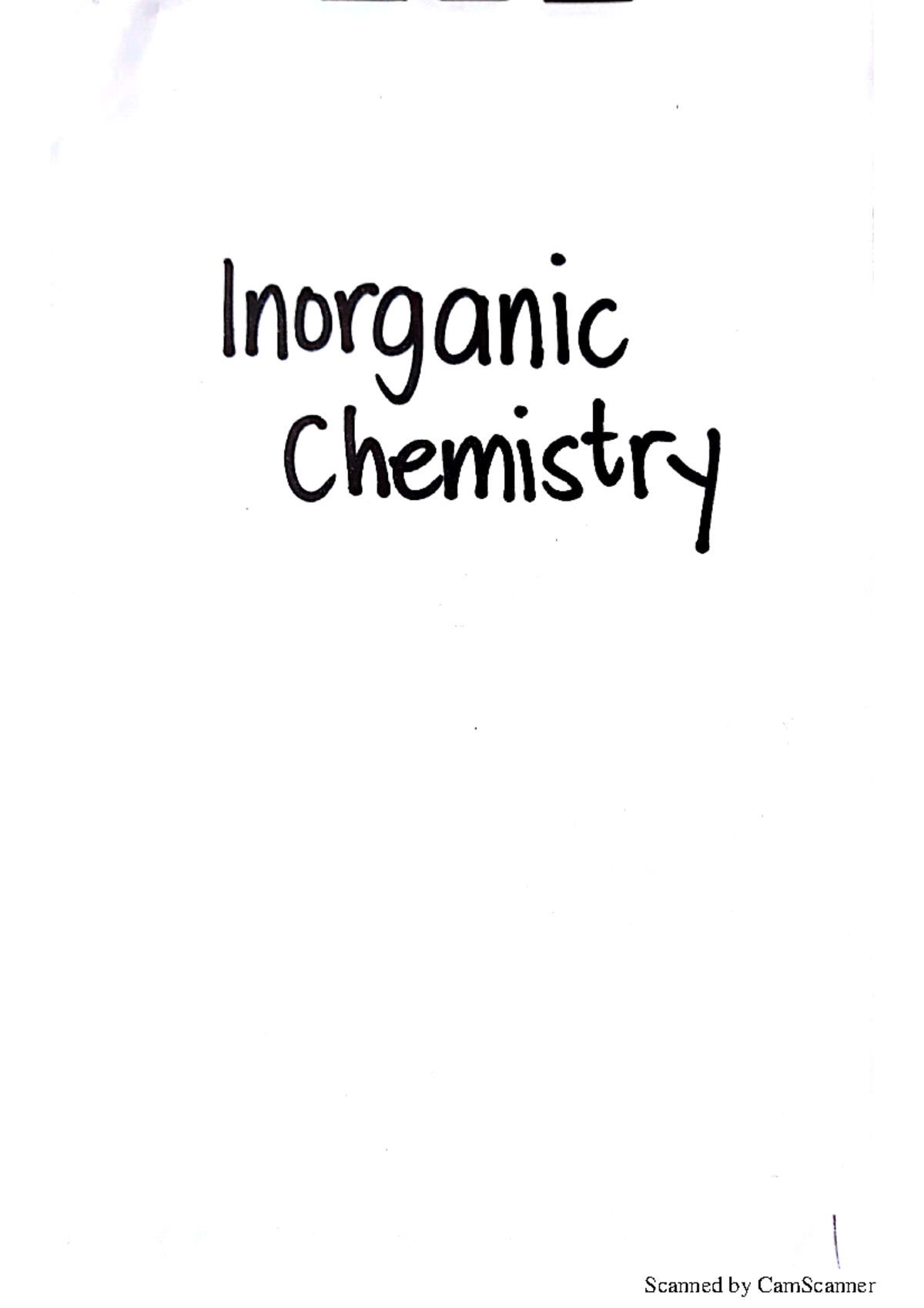 Inorganic Chemistry Lecture Notes for Study Preparation - Studocu