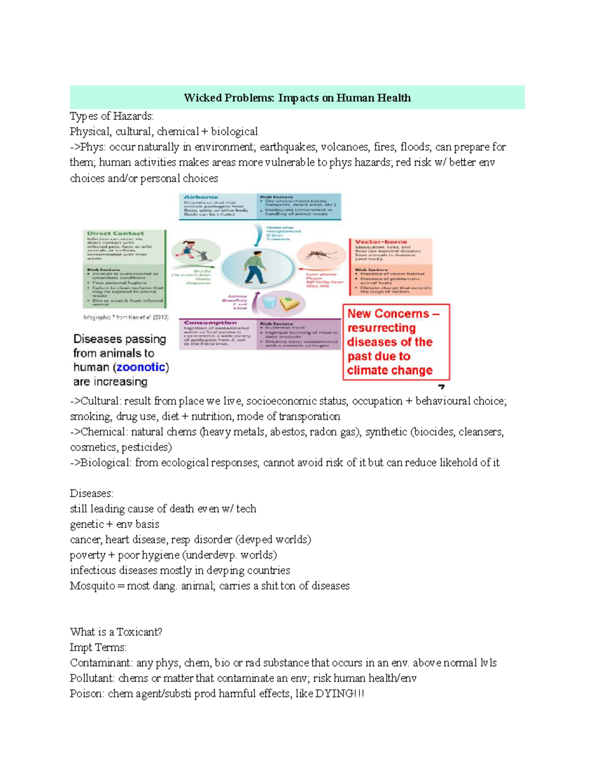 Wicked Problems: Impacts on Human Health and Environmental Hazards ...