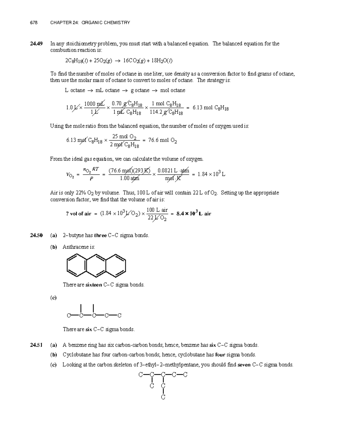 678 CHAPTER 24: ORGANIC CHEMISTRY - Stoichiometry & Sigma Bonds - Studocu