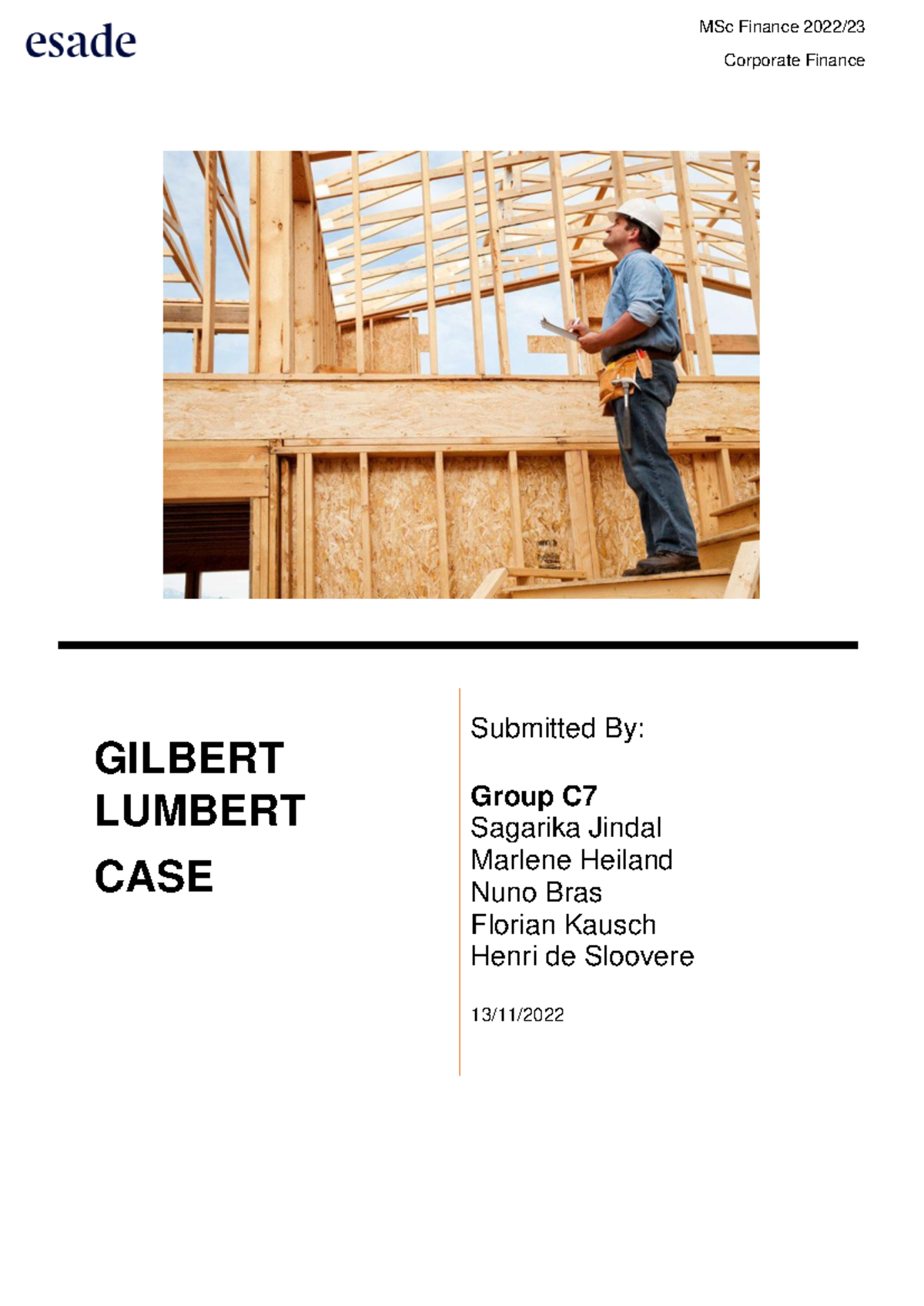 625156068 Corporate Finance Case Study on Gilbert Lumbert Company - Studocu