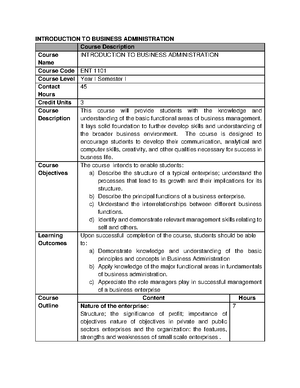 Fundamentals OF Accounting Course outline - FUNDAMENTALS OF ACCOUNTING ...