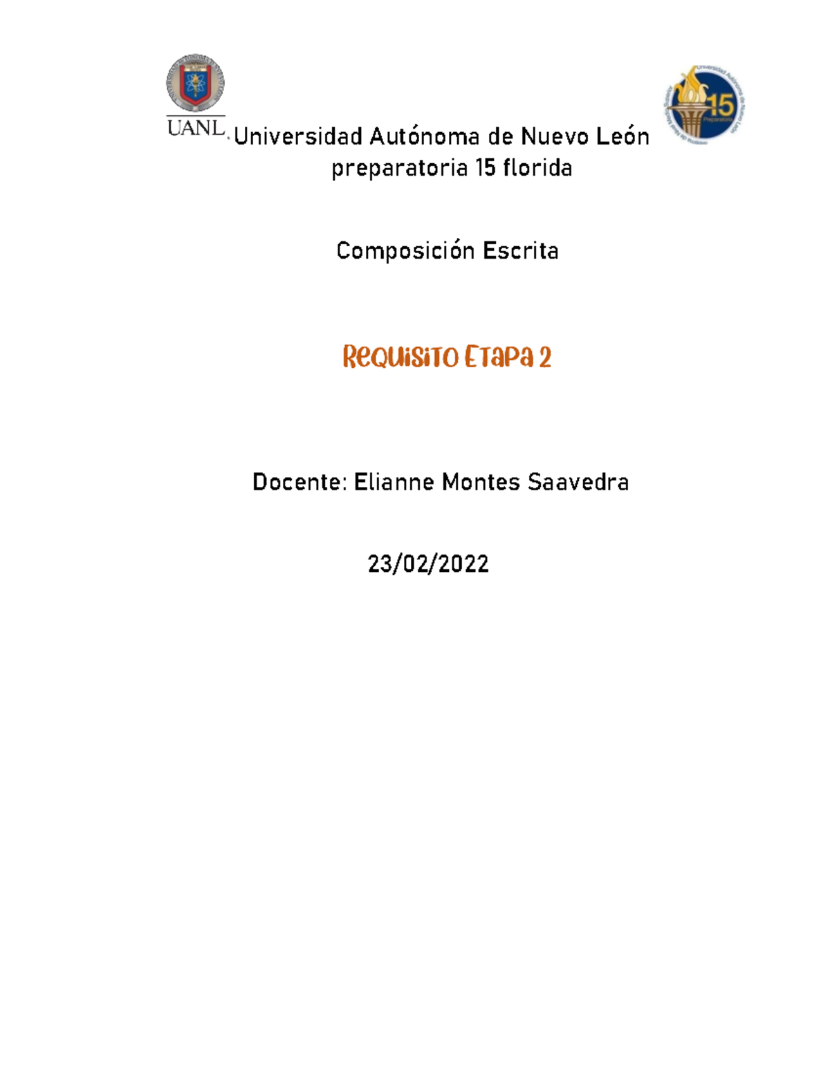 Actividad de requisito Etapa 2 composicion Escita 2do semestre ...