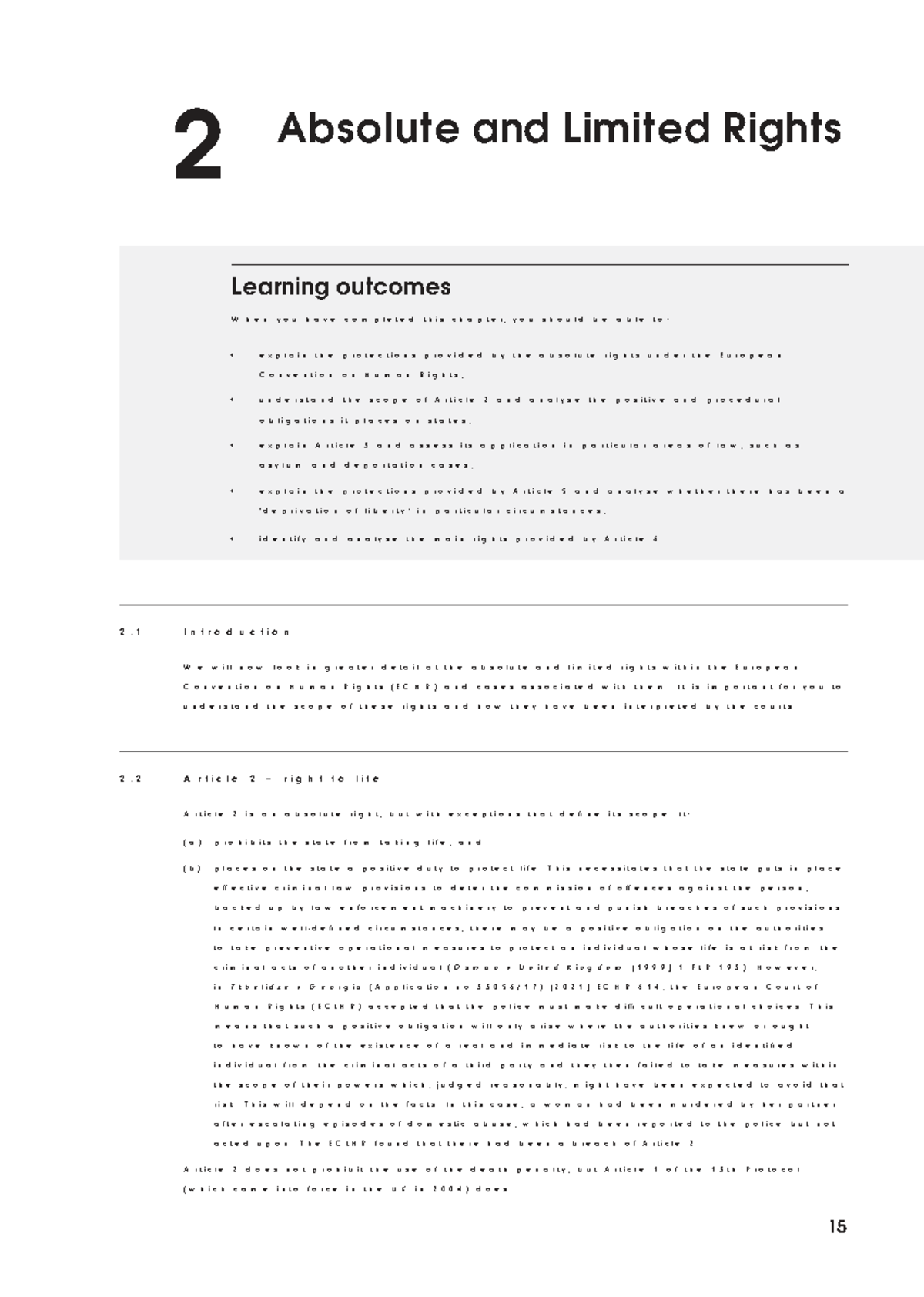 ECHR Rights: Absolute & Limited Rights - Admin Law Chapter 02 Notes ...