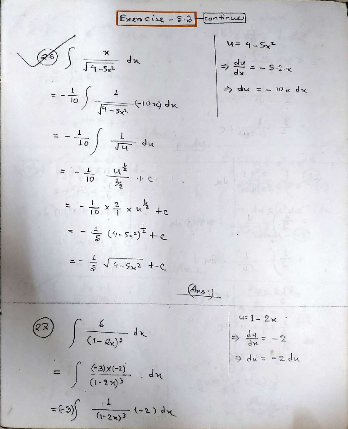 MAT120 Final Exam Notes - Exercise Solutions and Derivations - Studocu