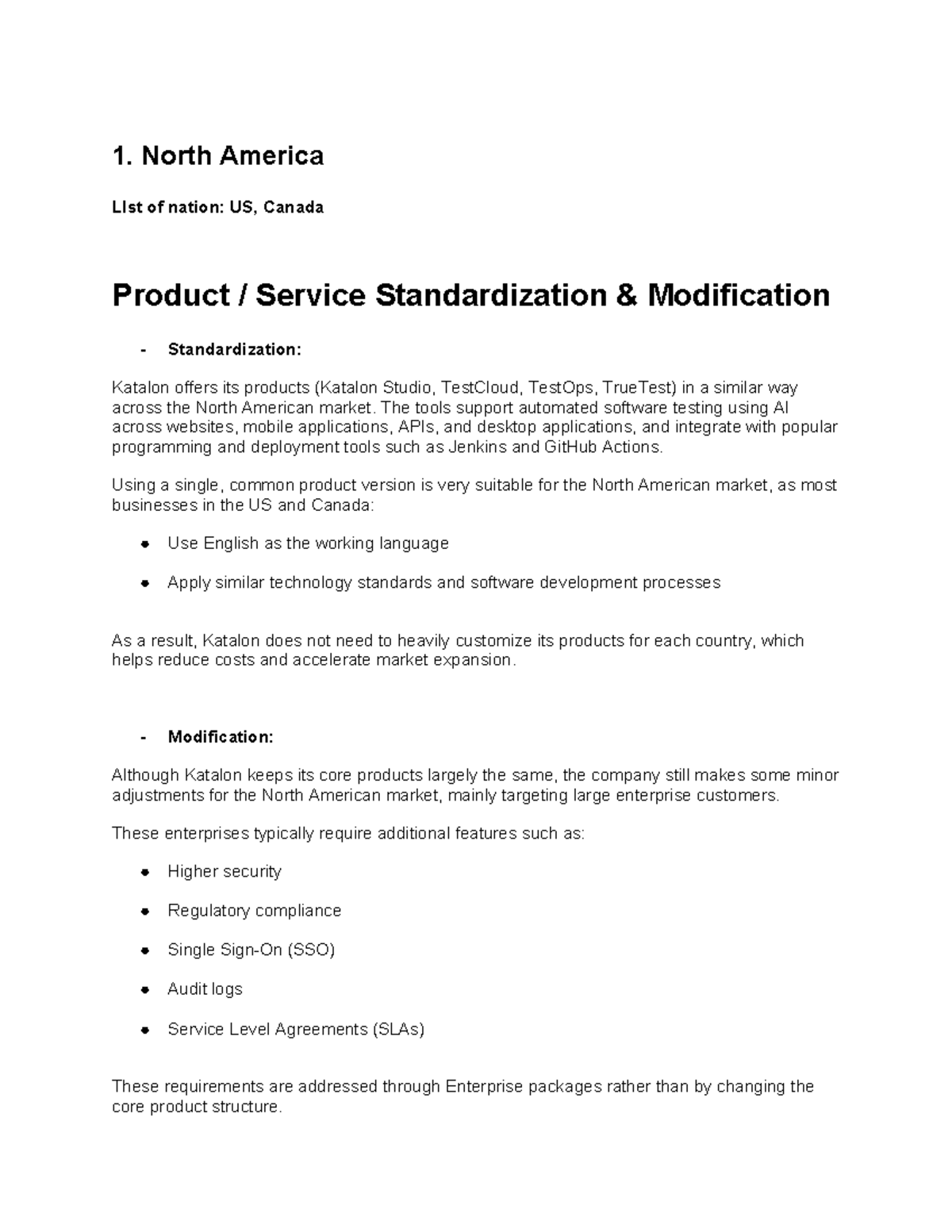 Katalon Product Standardization in North America: Strategies ...