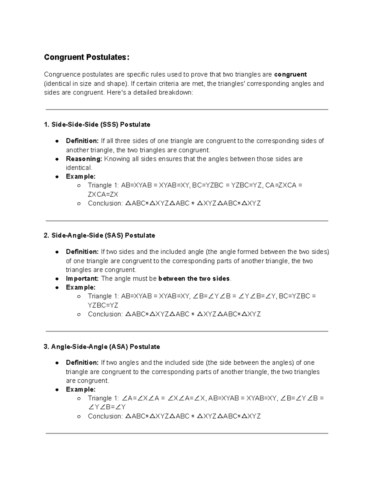 Geometry Unit 1: Transformations & Congruence Postulates Explained ...