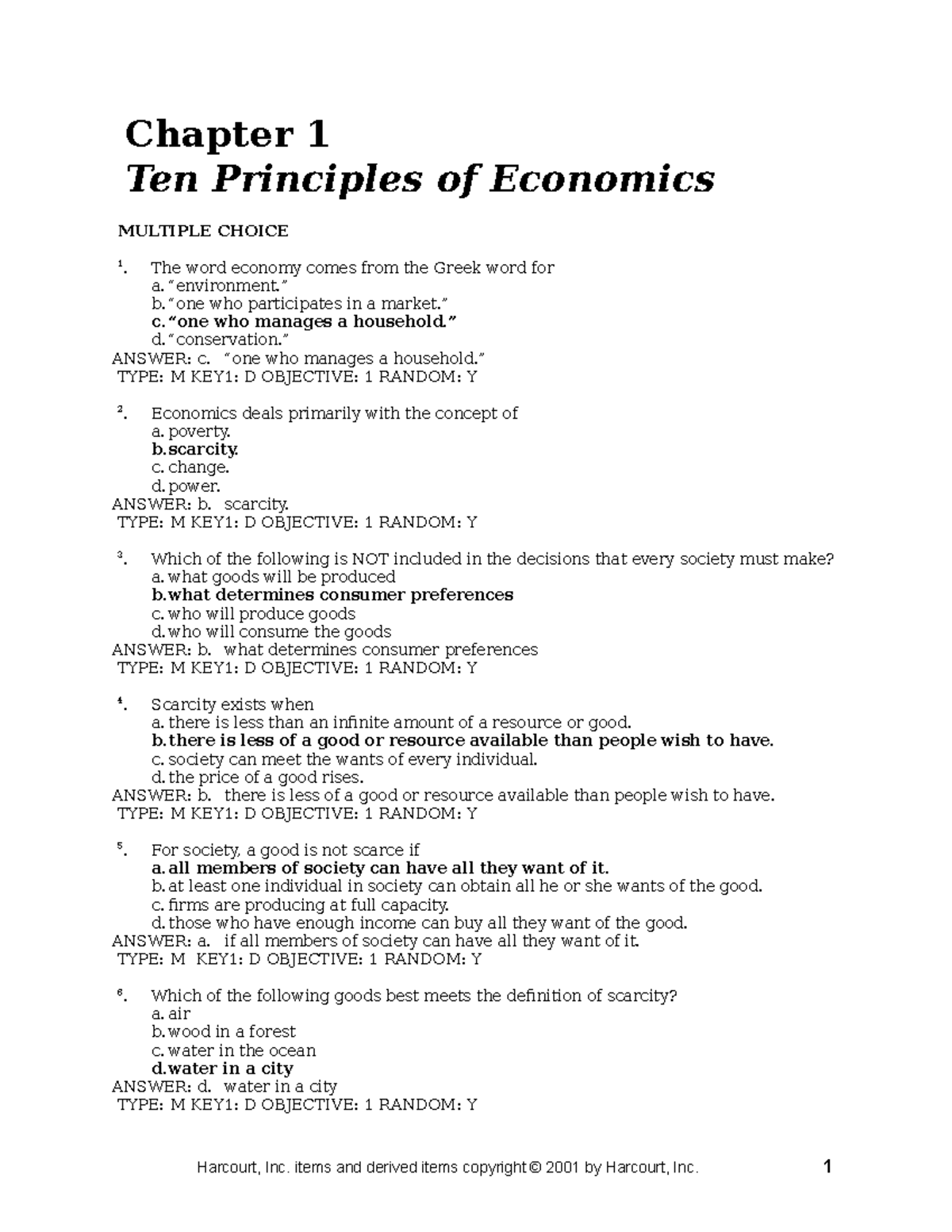 Chap01 - documents - Chapter 1 Ten Principles of Economics MULTIPLE ...
