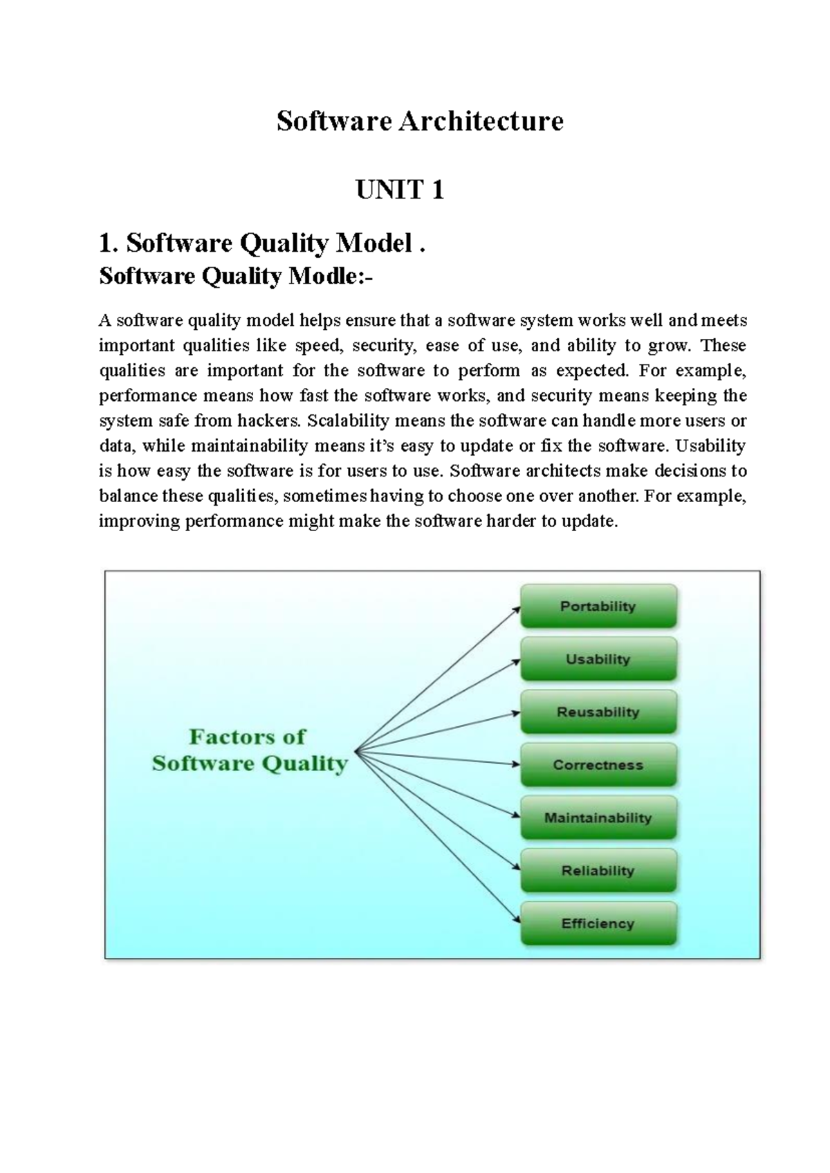 Unit-1 - Simple summary of unit 1 of software architecture - Software ...