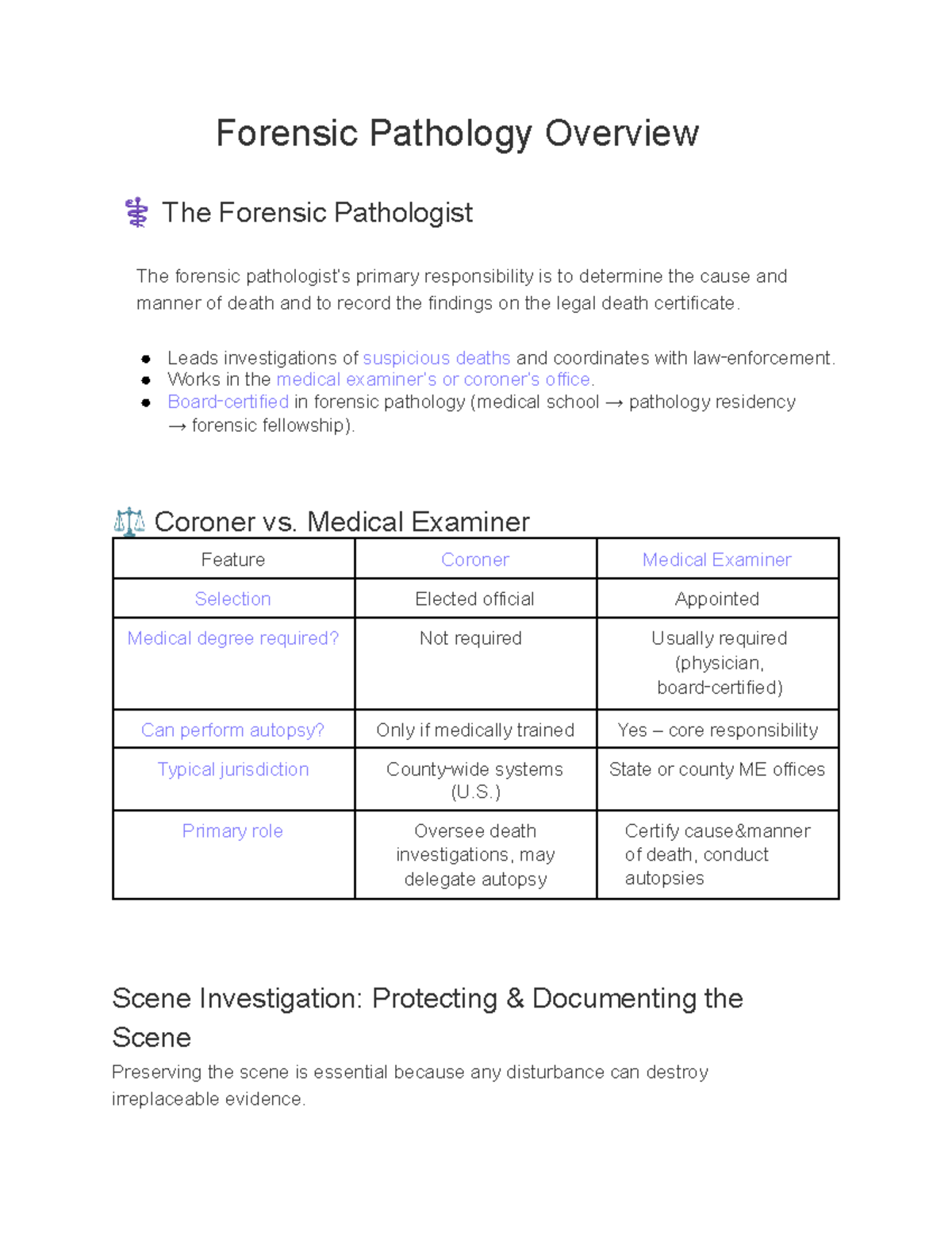 Forensic Pathology Overview: Key Concepts and Practices - Studocu
