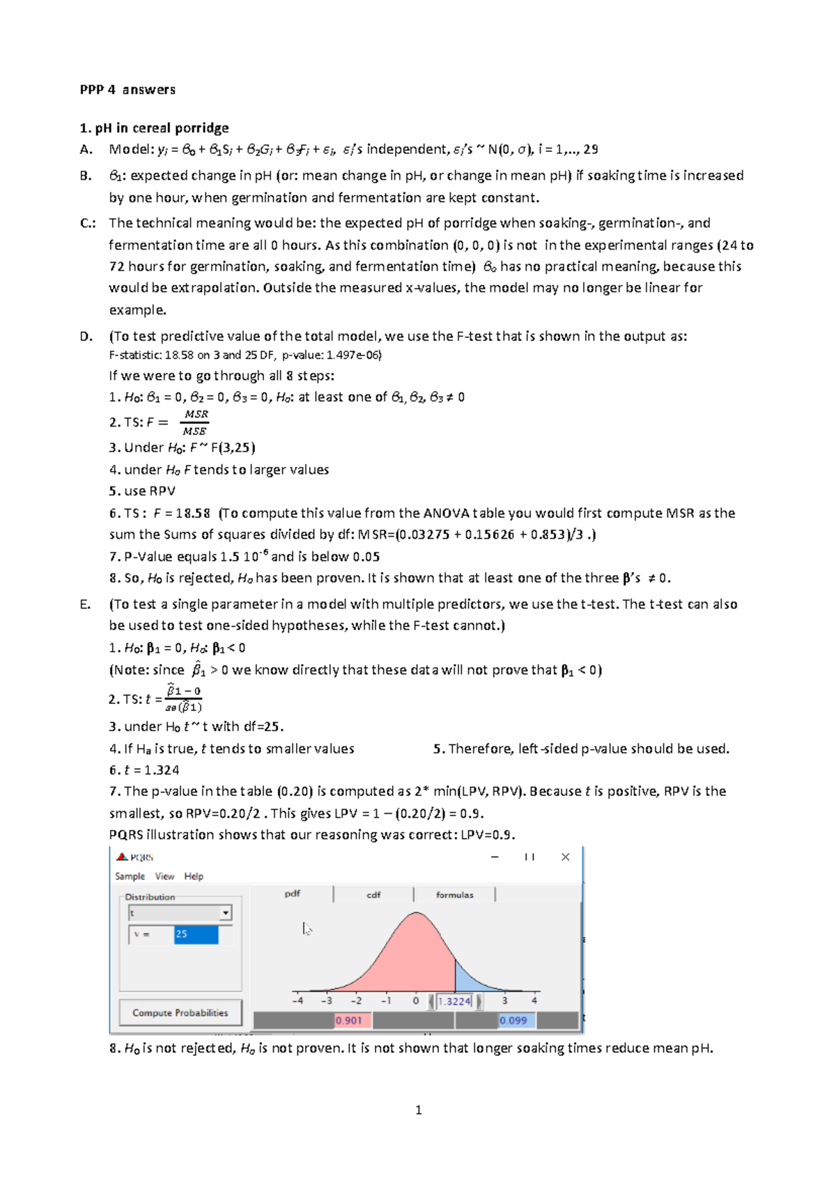 PPP 4 - Solutions for Pen and Paper Practical 4 Analysis - Studeersnel