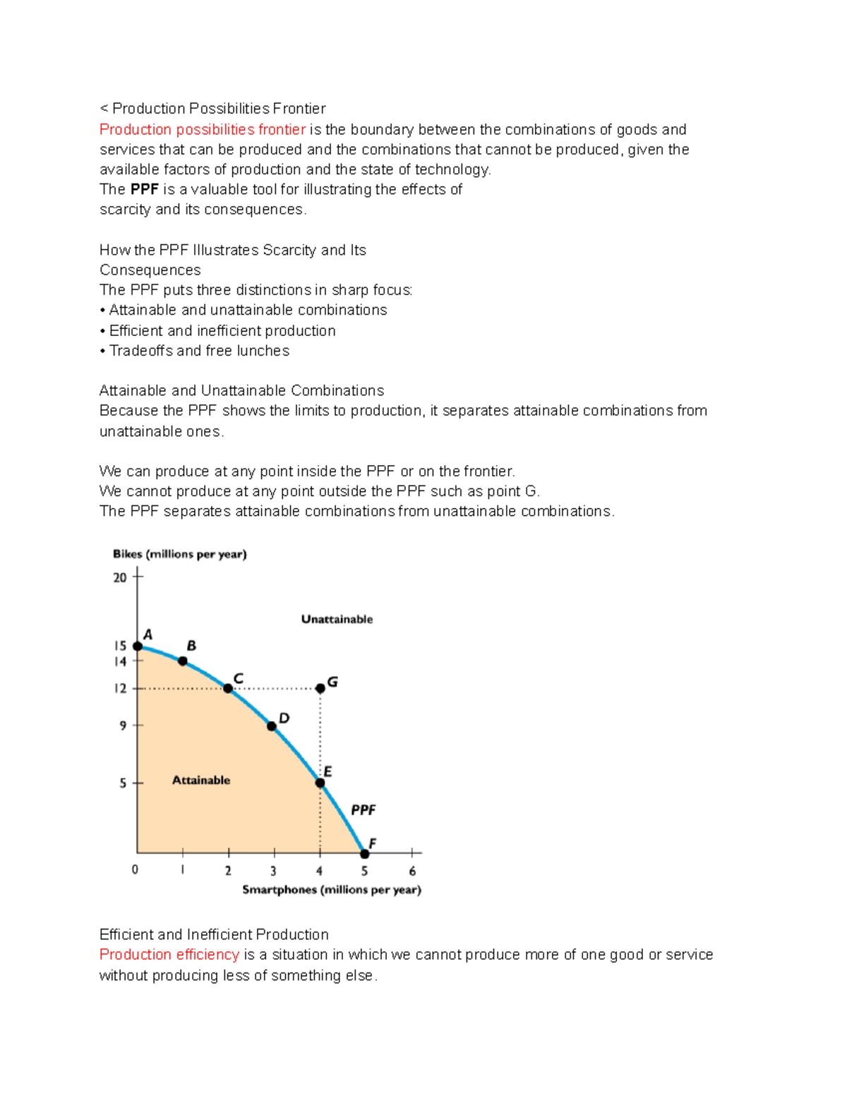 Econ 180 Chapter 3 Notes: Production Possibilities Frontier Analysis