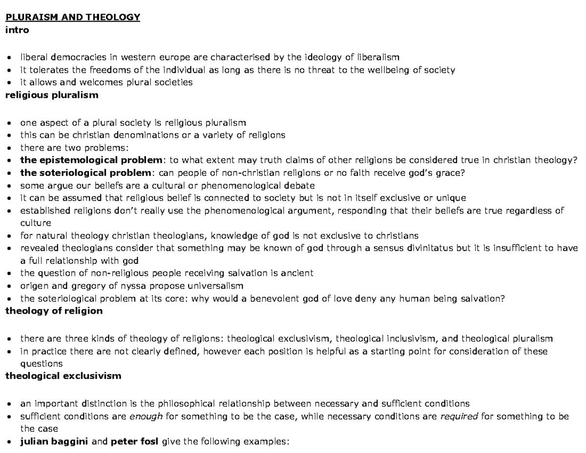 Development of Christian Theology: PLUR 101 Lecture Notes - Studocu