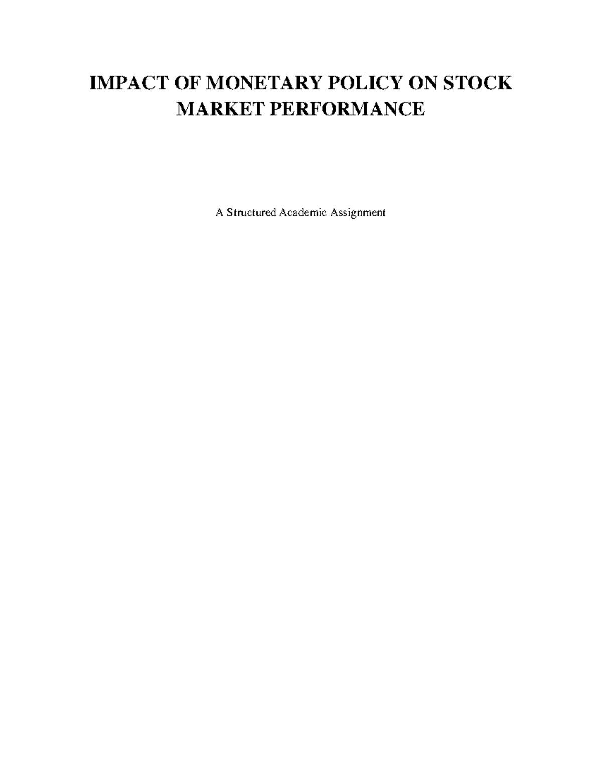 Monetary Policy and Stock Market Performance: A Structured Analysis ...