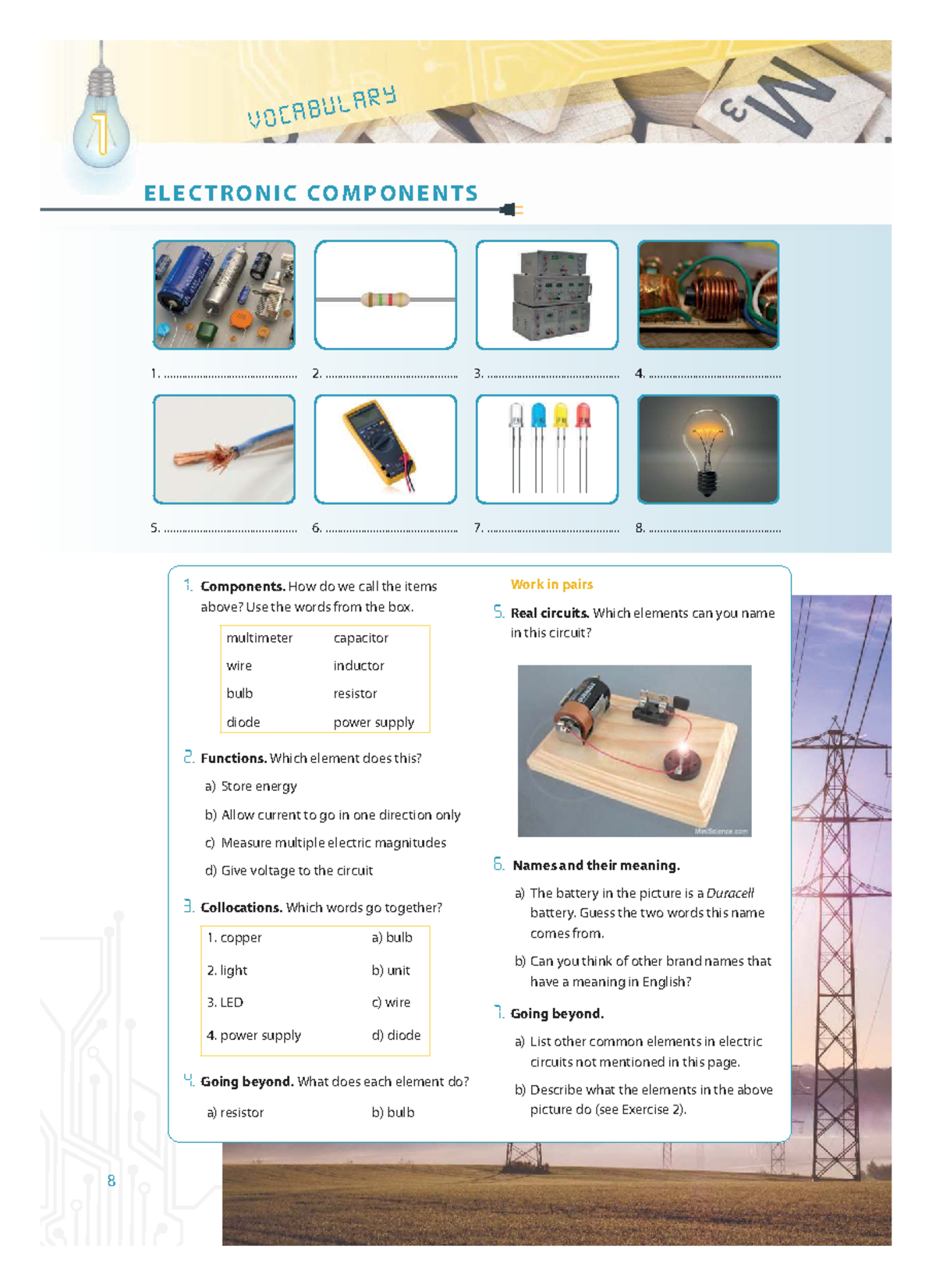 English for Electricity and Electronics: Vocabulary on Electronic ...