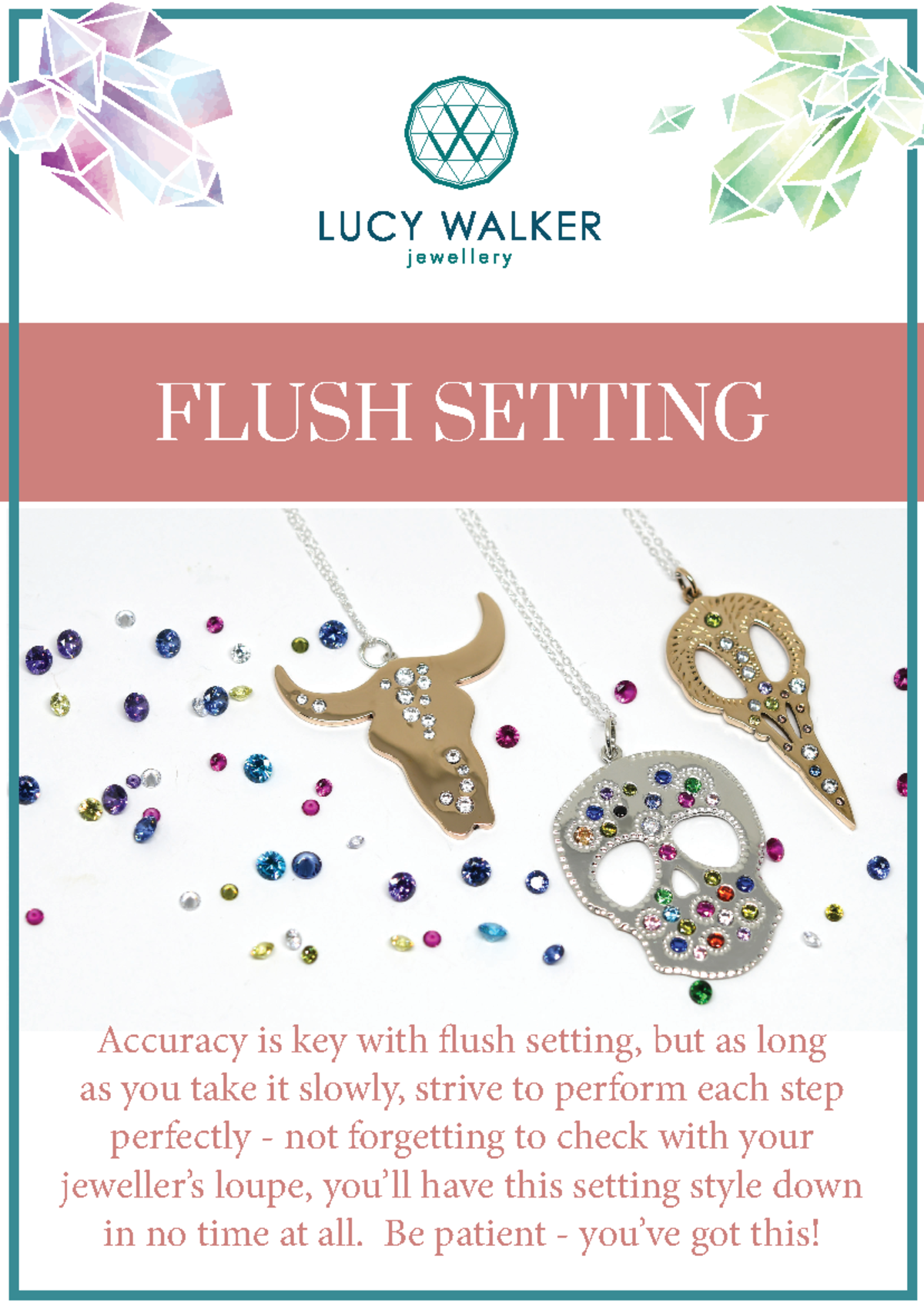 Flush set pendant setting the stones - FLUSH SETTING Accuracy is key ...